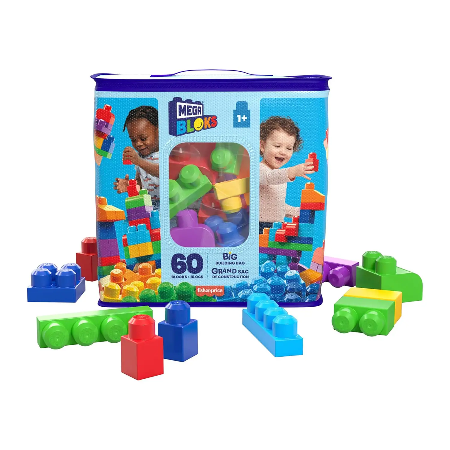MEGA Bloks Sacca Eco 60 Blocchi Colorati Bambini 1+ - tematiche