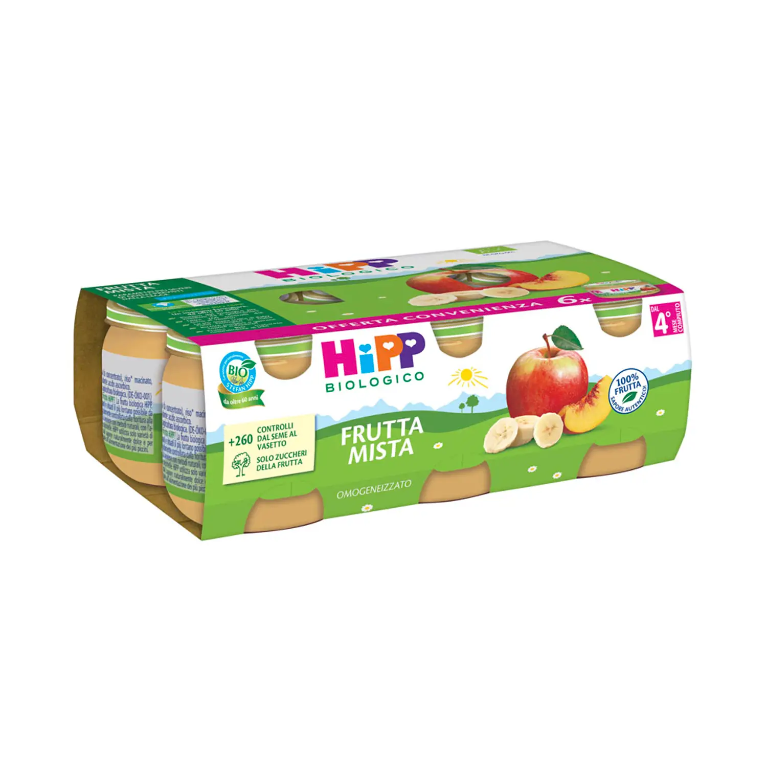 Omogeneizzato Frutta Bio gr.80x6 Frutta Mista - omogeneizzati