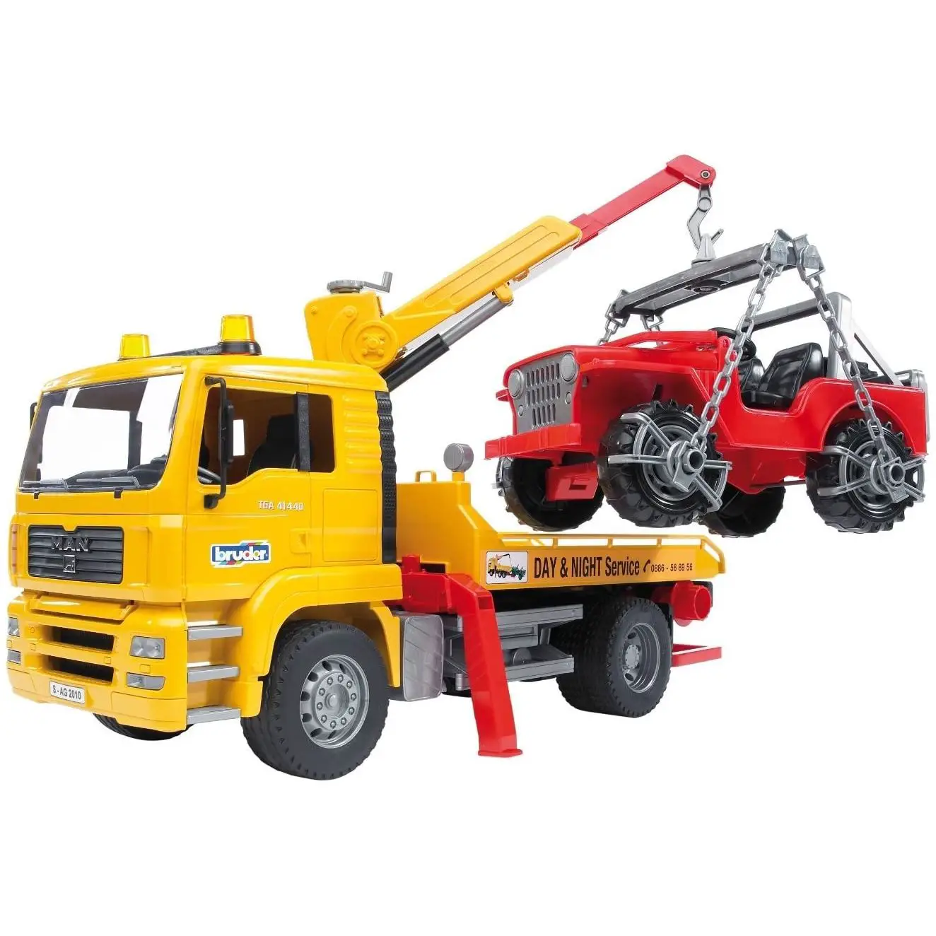 Bruder Camion MAN TGA Trasporto Jeep Giocattolo - modellini