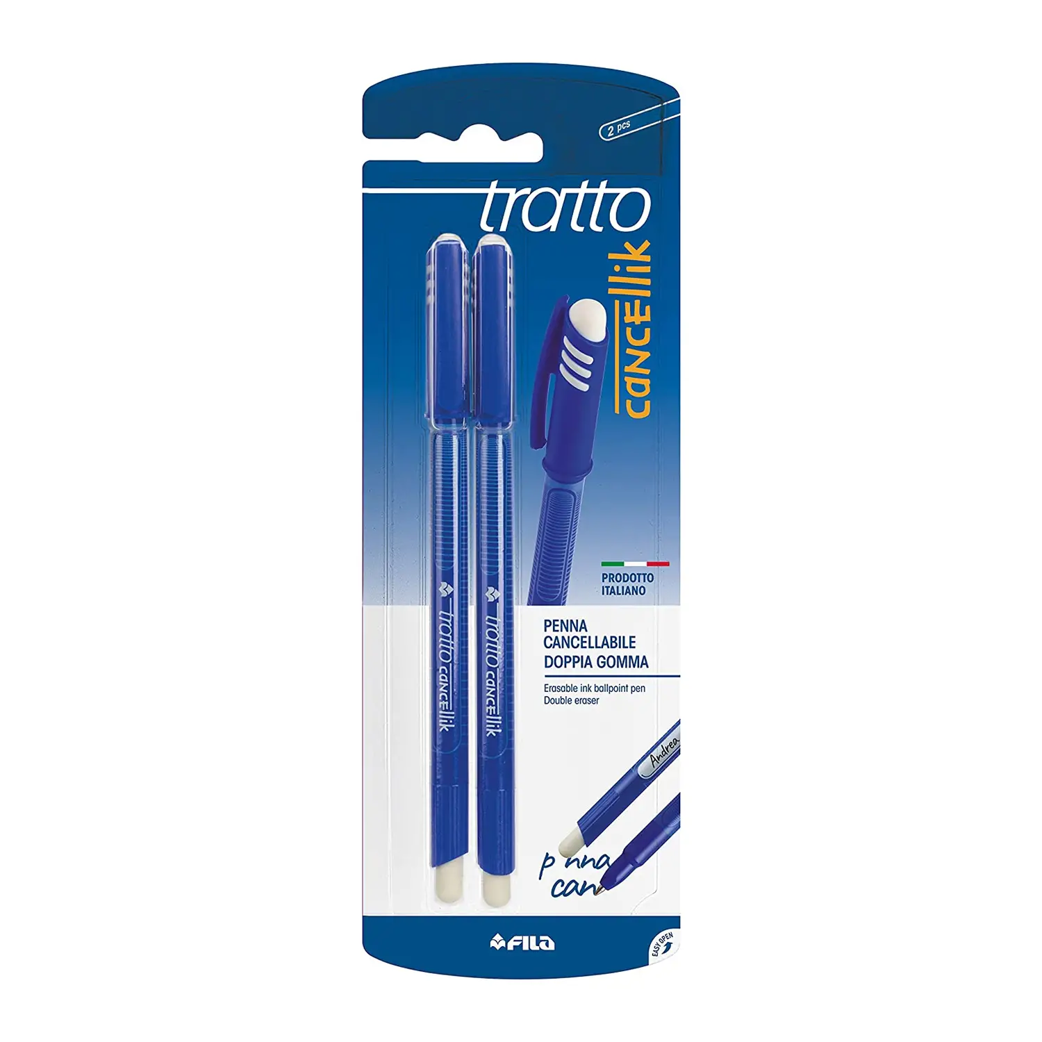 Penna Tratto Cancellik 2 Pezzi Blu - penne pennarelli ufficio