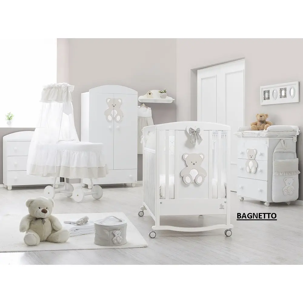 BAGNETTO 3 CASSETTI BIANCO TORTORA COLL. "PELUCHE" - Zona cambio e bagno