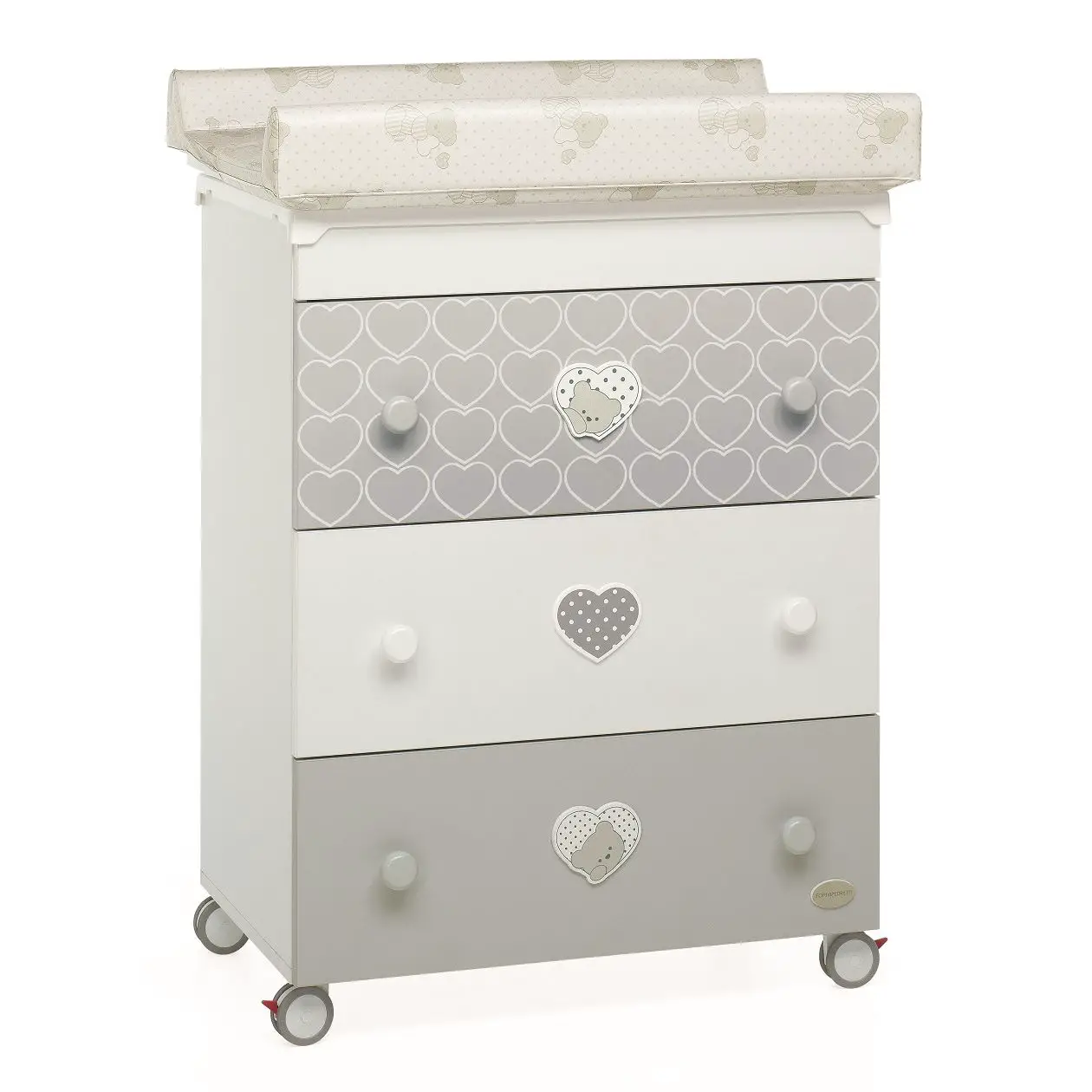 Bagnetto Fasciatoio Lovely Bianco Grigio – Foppapedretti - Zona cambio e bagno