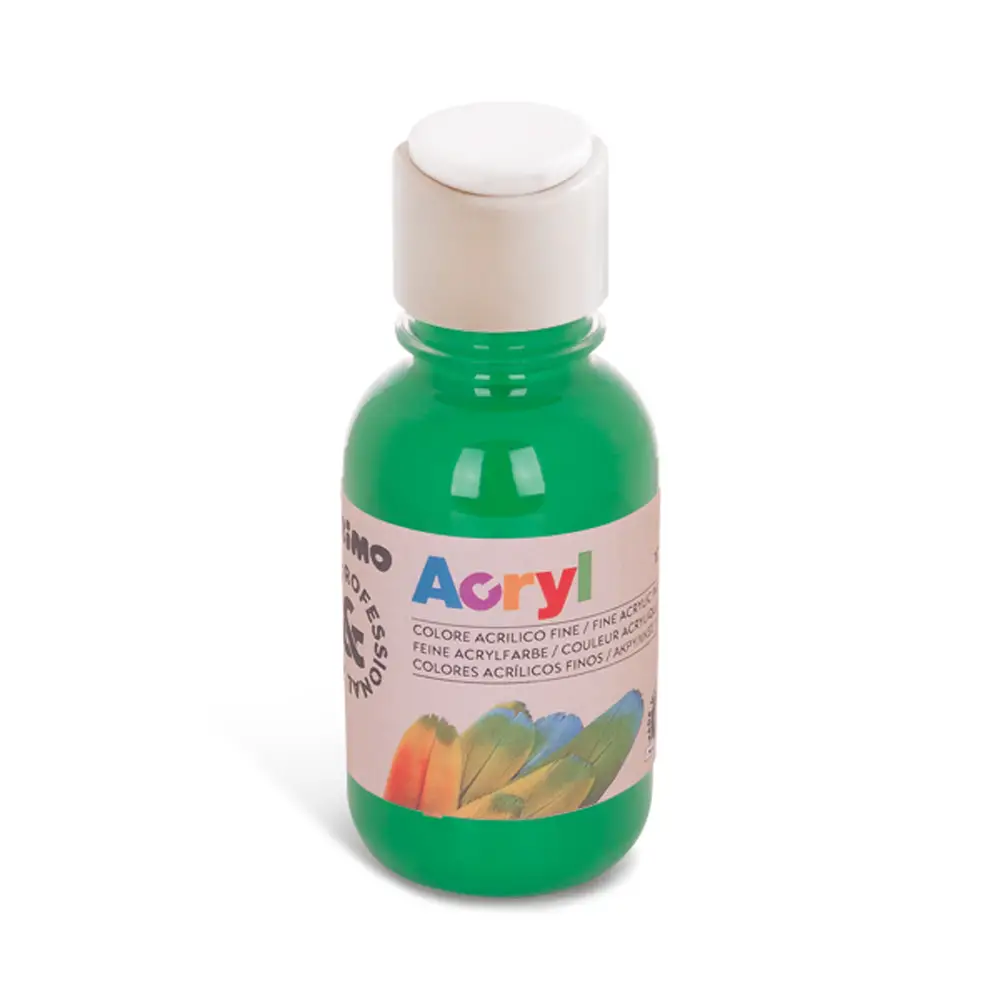 Colore Acrilico Fine Primo Verde Brillante 125 ml – Pittura Acrilica per Dipingere e Decorare - Tempere