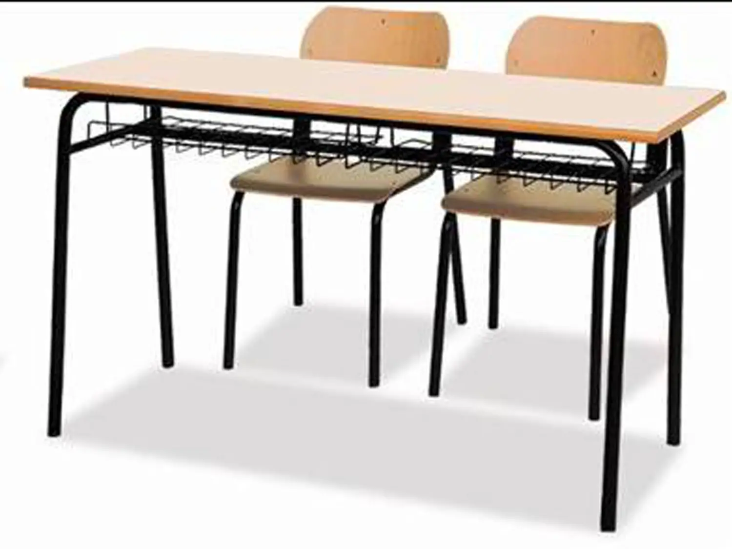 Banco Biposto Senza Poggiapiedi Con Sottopiano In Griglia Per Ambienti Scolastici - Conforme CAM - Arredo scuola dell'obbligo
