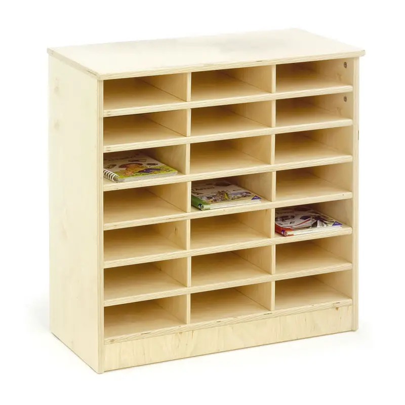 Mobile Roma a 21 Vani H 75 cm – Libreria Portaoggetti in Multistrato di Betulla - Arredo Nido e Infanzia