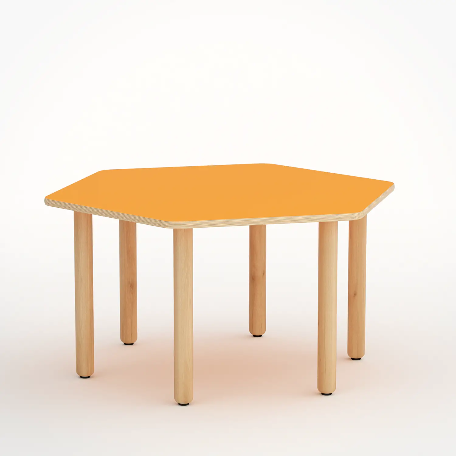 Tavolo Forma Esagonale H 52 Cm - Misura 2 - Arancio Per Scuole D'infanzia - Conforme CAM - Cattedre e tavoli lavoro