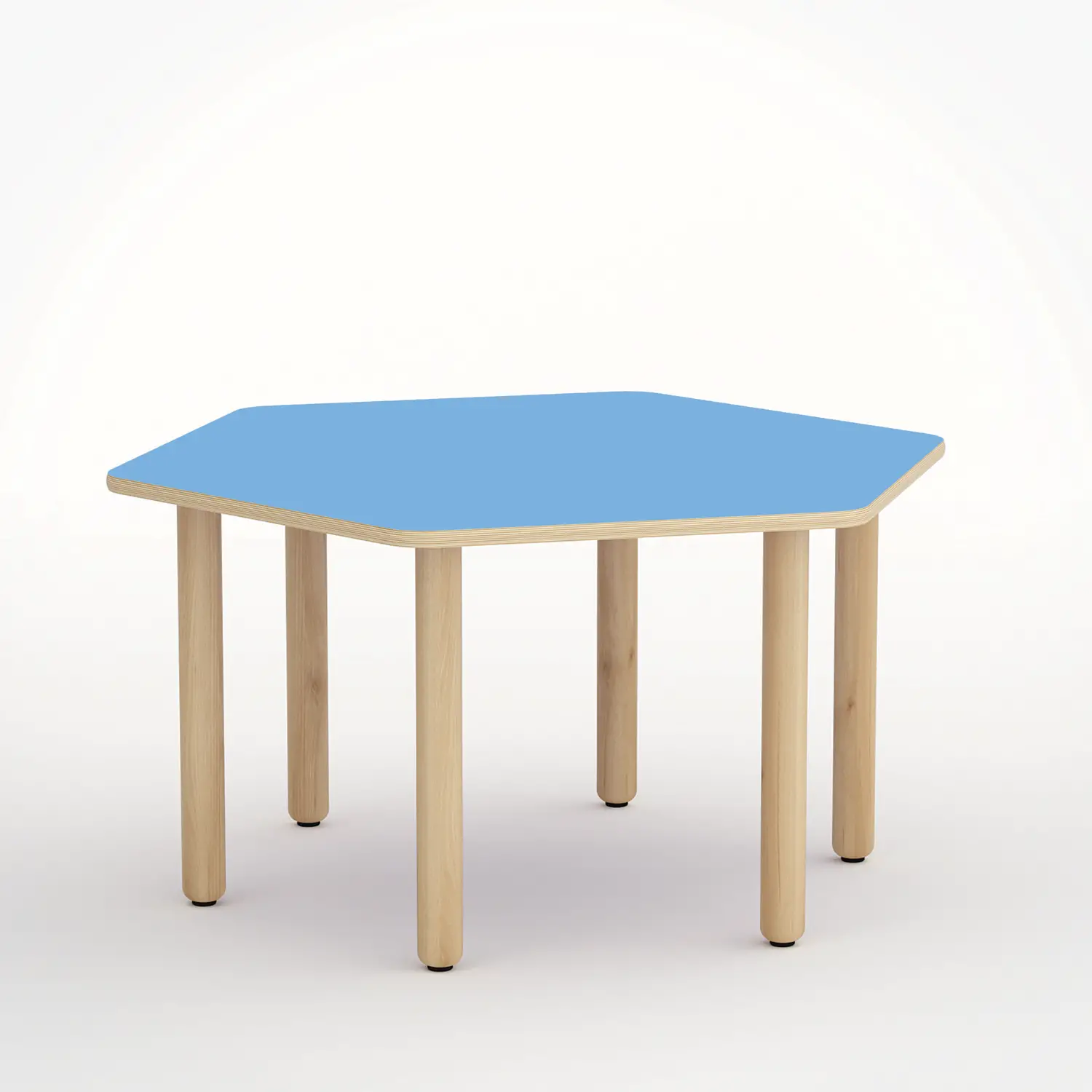 Tavolo Forma Esagonale H 55 Cm - Misura 3 - Blu Orizzonte Per Scuola Primaria - Conforme CAM - Cattedre e tavoli lavoro