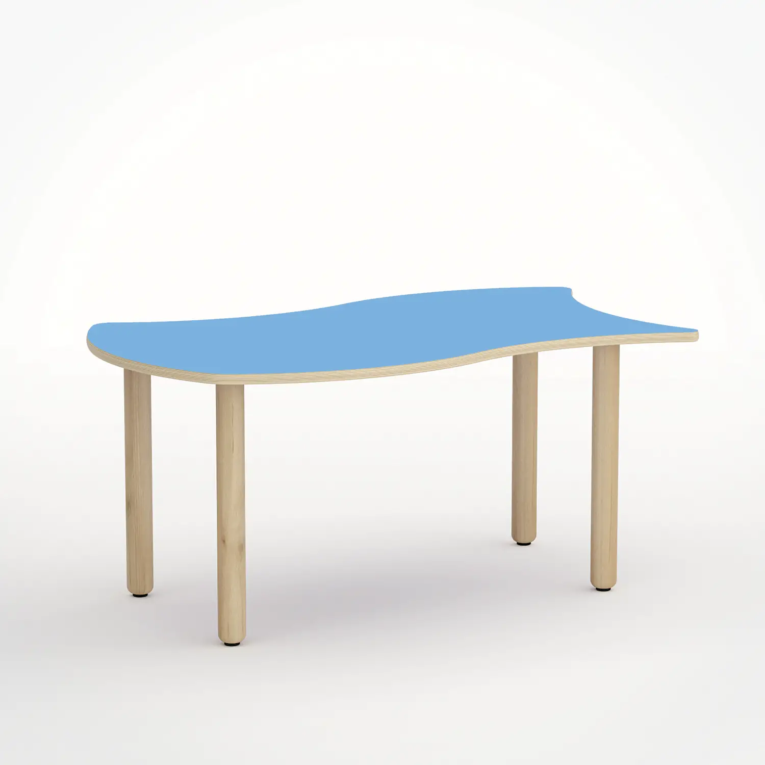 Tavolo Onda Reverso H 55 Cm - Misura 3 - Blu Orizzonte Per Scuola Primaria - Conforme CAM - Cattedre e tavoli lavoro