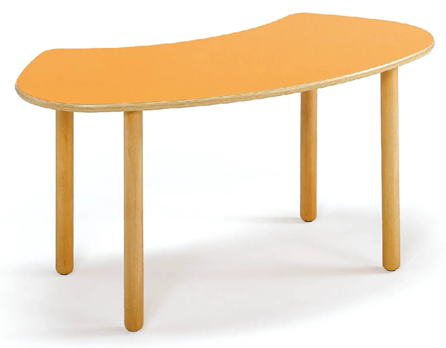 Cattedra Onda Arancio – Piano in Betulla, 153 x 70 cm, Altezza 76 cm – Misura 6 - Tavoli e Cattedre