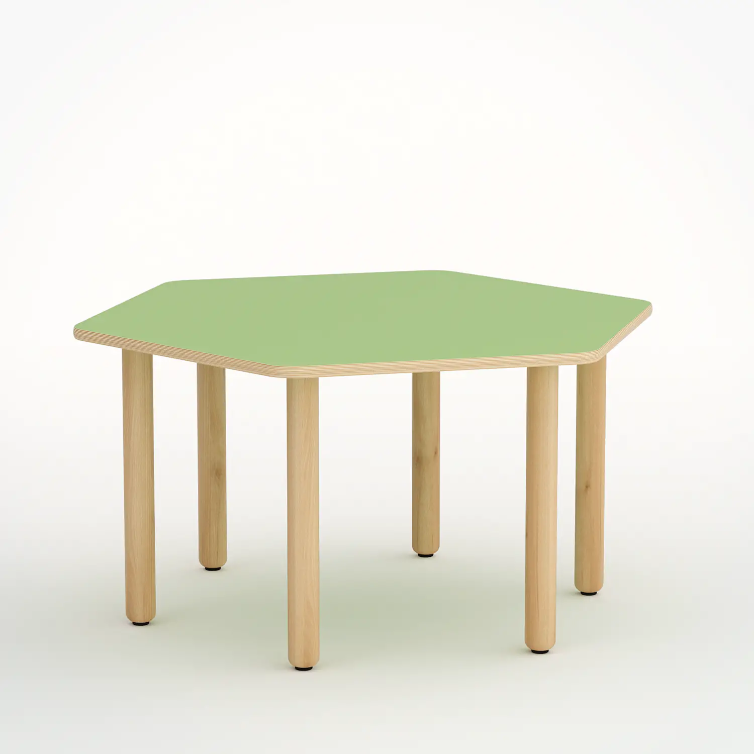 Tavolo Forma Esagonale H 46 Cm - Misura 1 - Verde Per Scuole Nido D'infanzia - Conforme CAM - Cattedre e tavoli lavoro