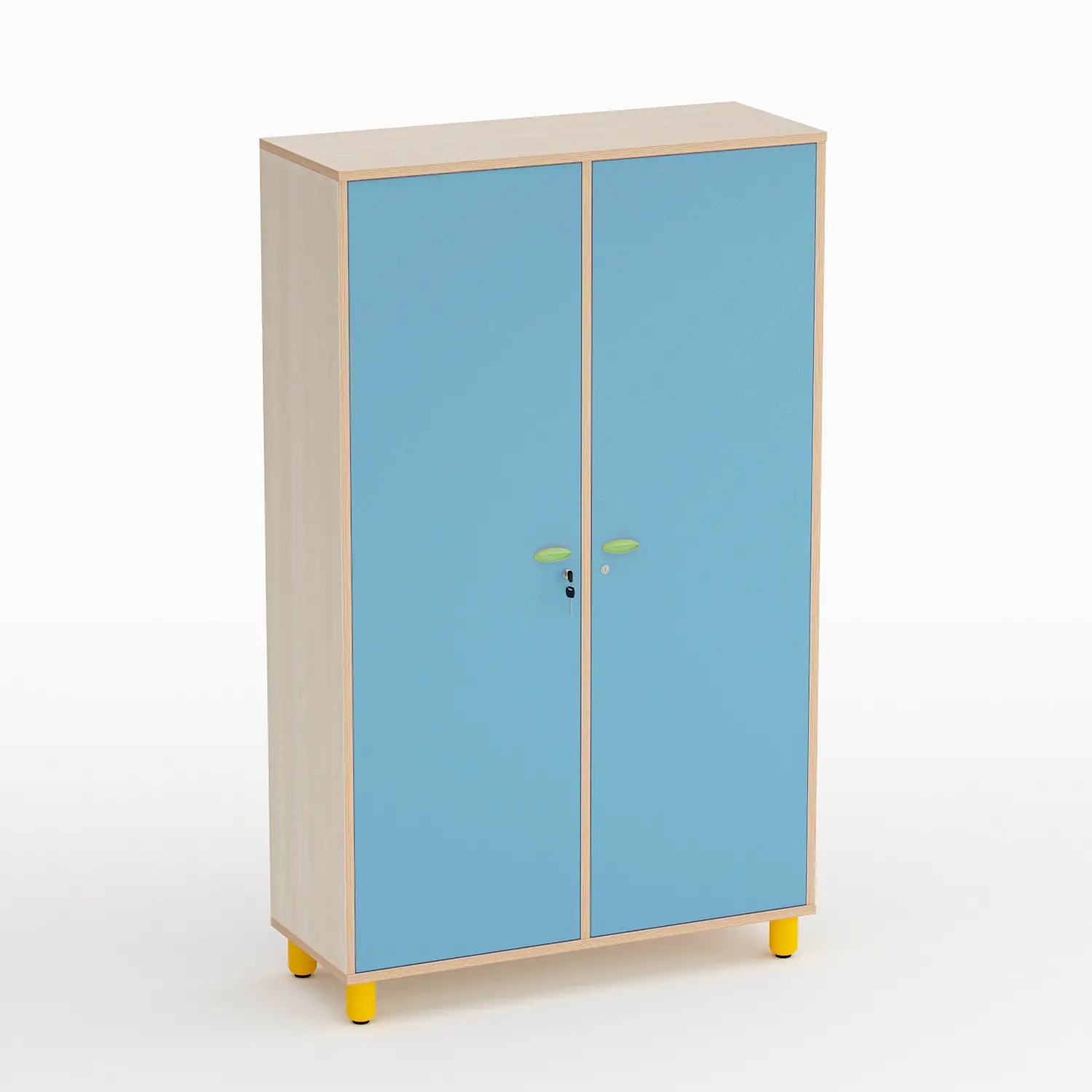 Mobile Scuola Infanzia Onda Appendiabiti Altezza 174 cm. Blu Orizzonte - Conforme CAM - Arredo Nido e Infanzia