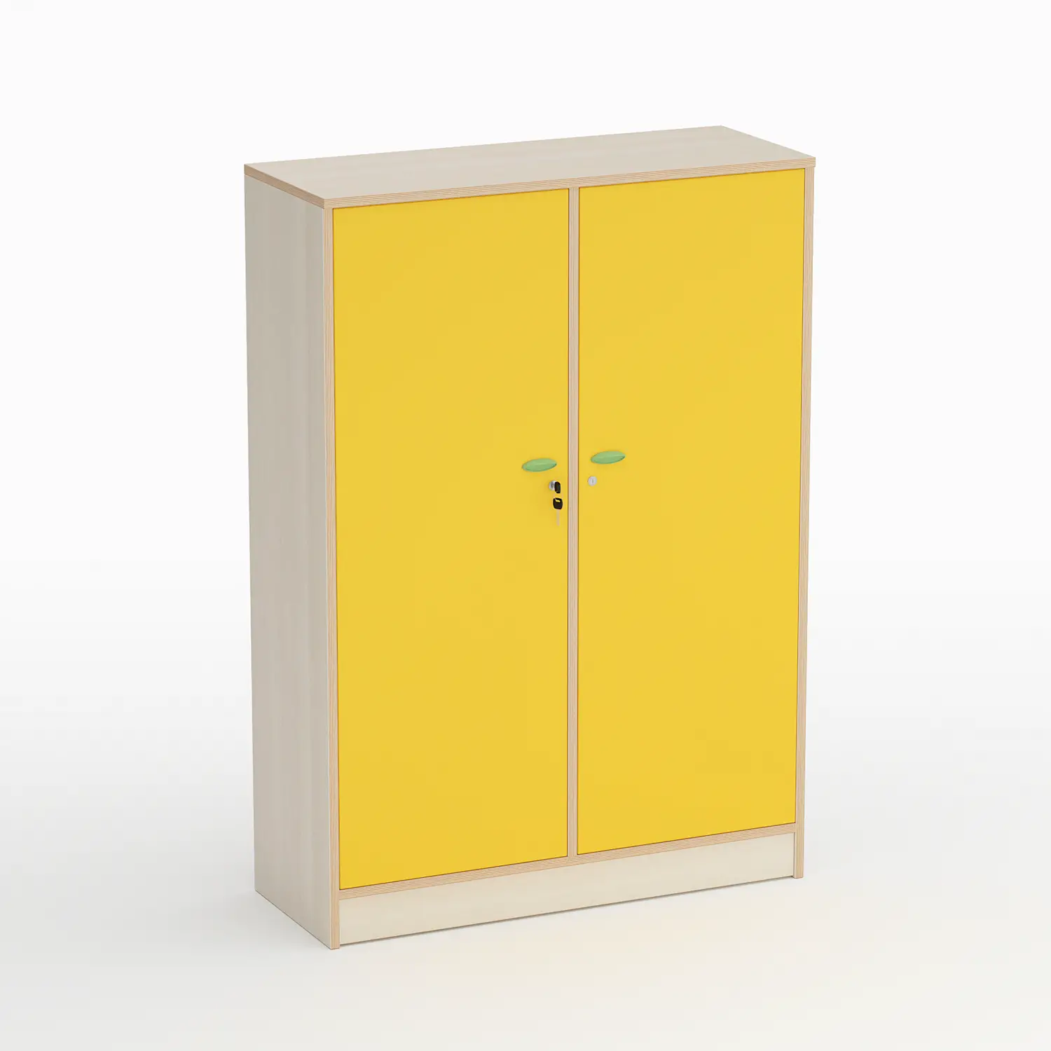 Mobile Scuola Infanzia Forma con Ante e Appendiabiti Giallo - Conforme CAM - Arredo Nido e Infanzia