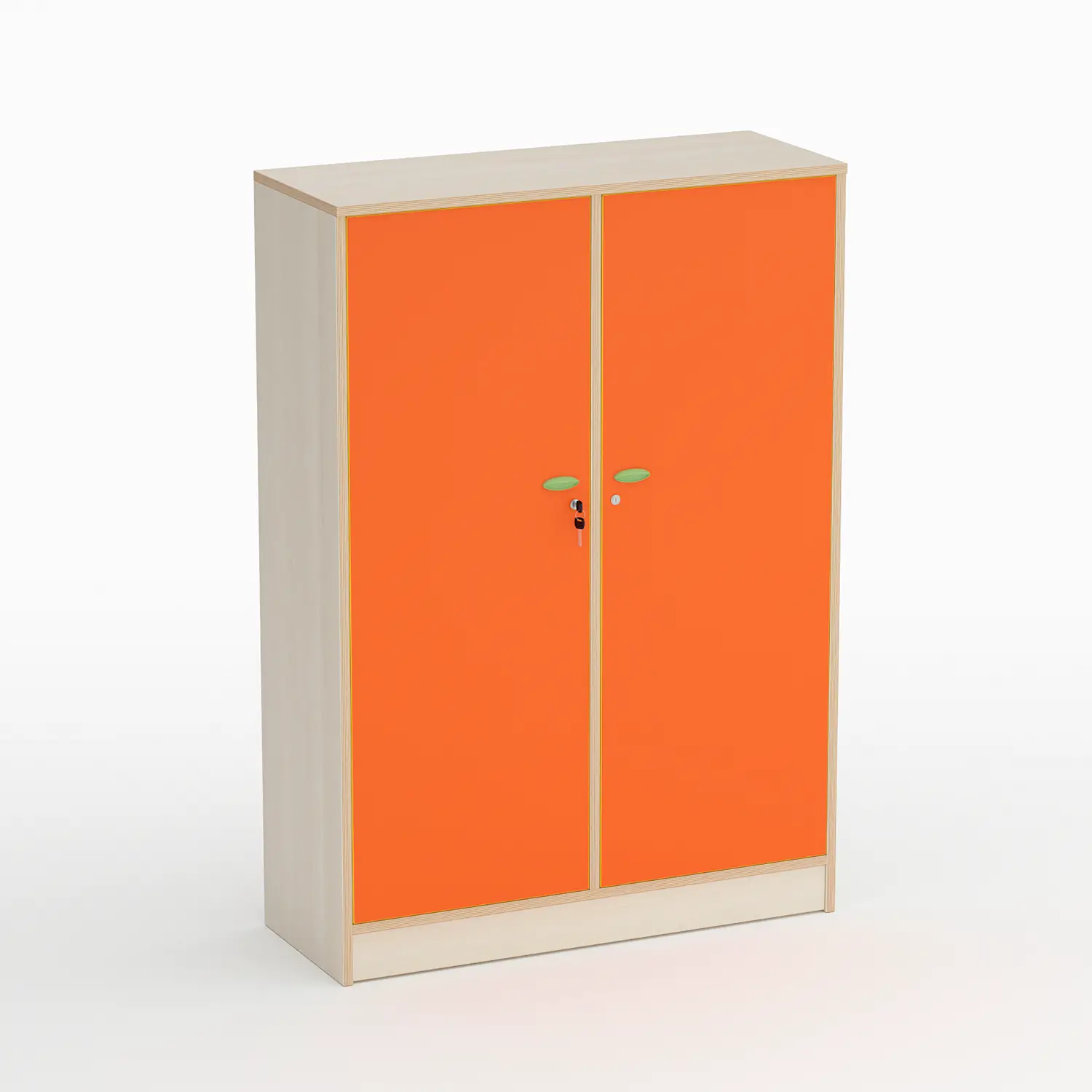 Mobile Scuola Forma con Ante Arancio - 4 Vani e Appendiabiti – Conforme CAM - Arredo Nido e Infanzia
