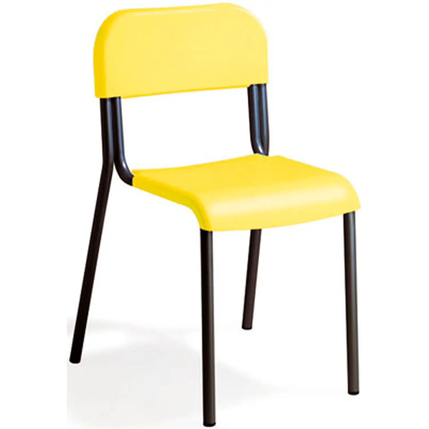 Sedia Impilabile Sara - Giallo Limone con Struttura Nera - Misura 4 - Sedie in plastica