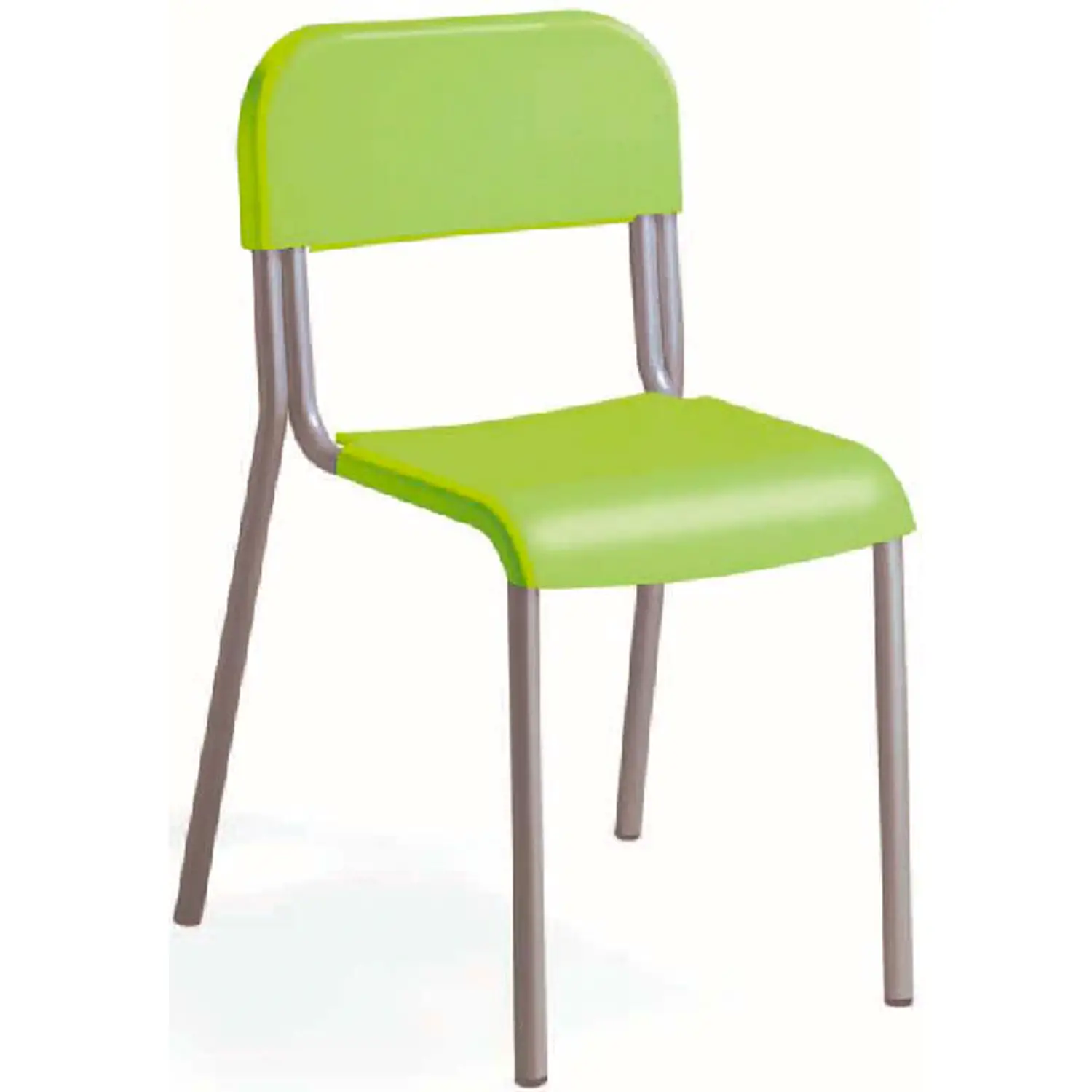 Sedia Scuola Impilabile Sara - Struttura Grigia - Seduta H 42 cm - Giallo - Sedie in plastica