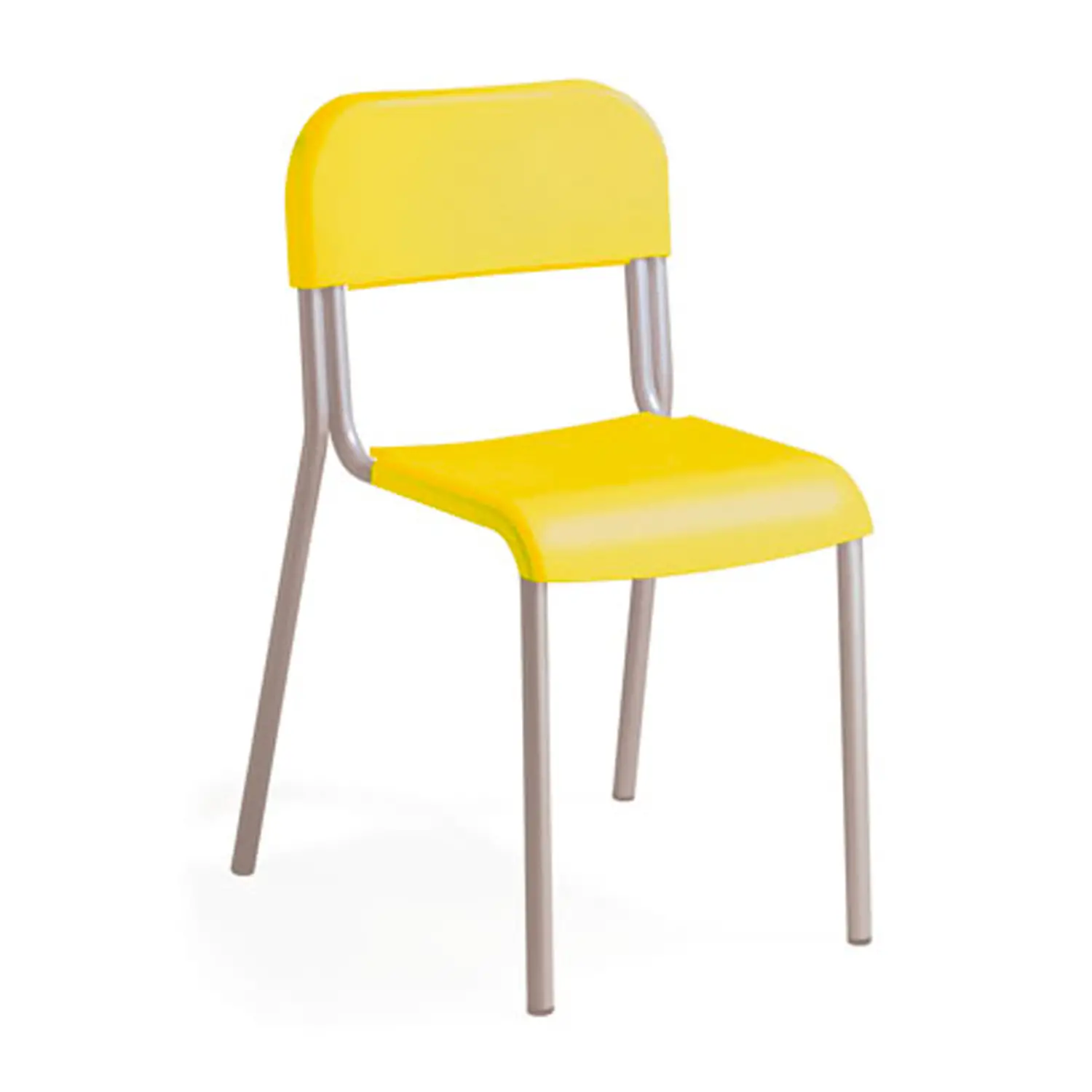 Sedia Impilabile Sara, Struttura Grigia, Seduta H 38 Cm. Giallo Limone Per Ambienti Scolastici - Sedie in plastica