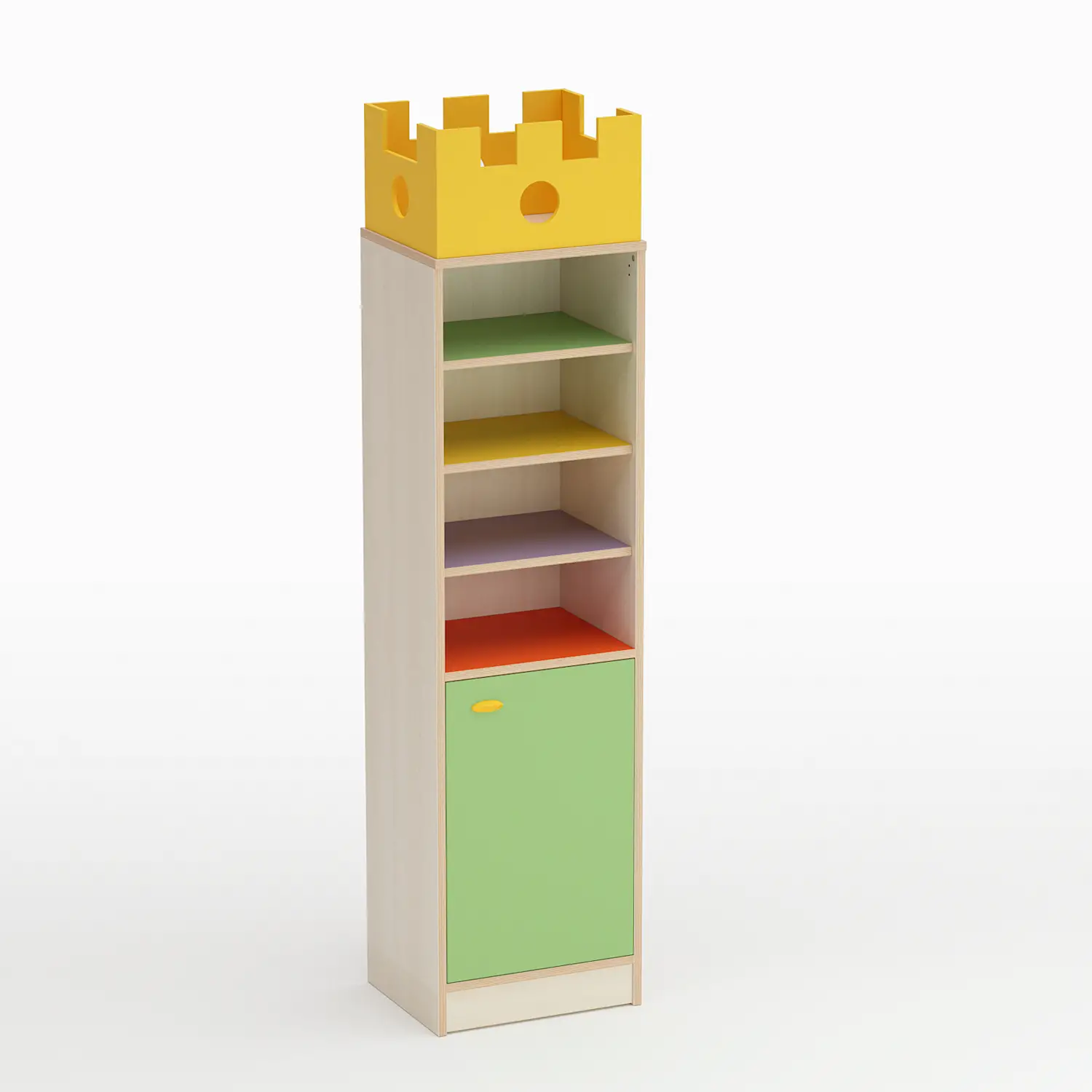 Mobile Scuola Infanzia Forma Colonna con Anta Apertura a Destra Verde - Conforme CAM - Arredo Nido e Infanzia