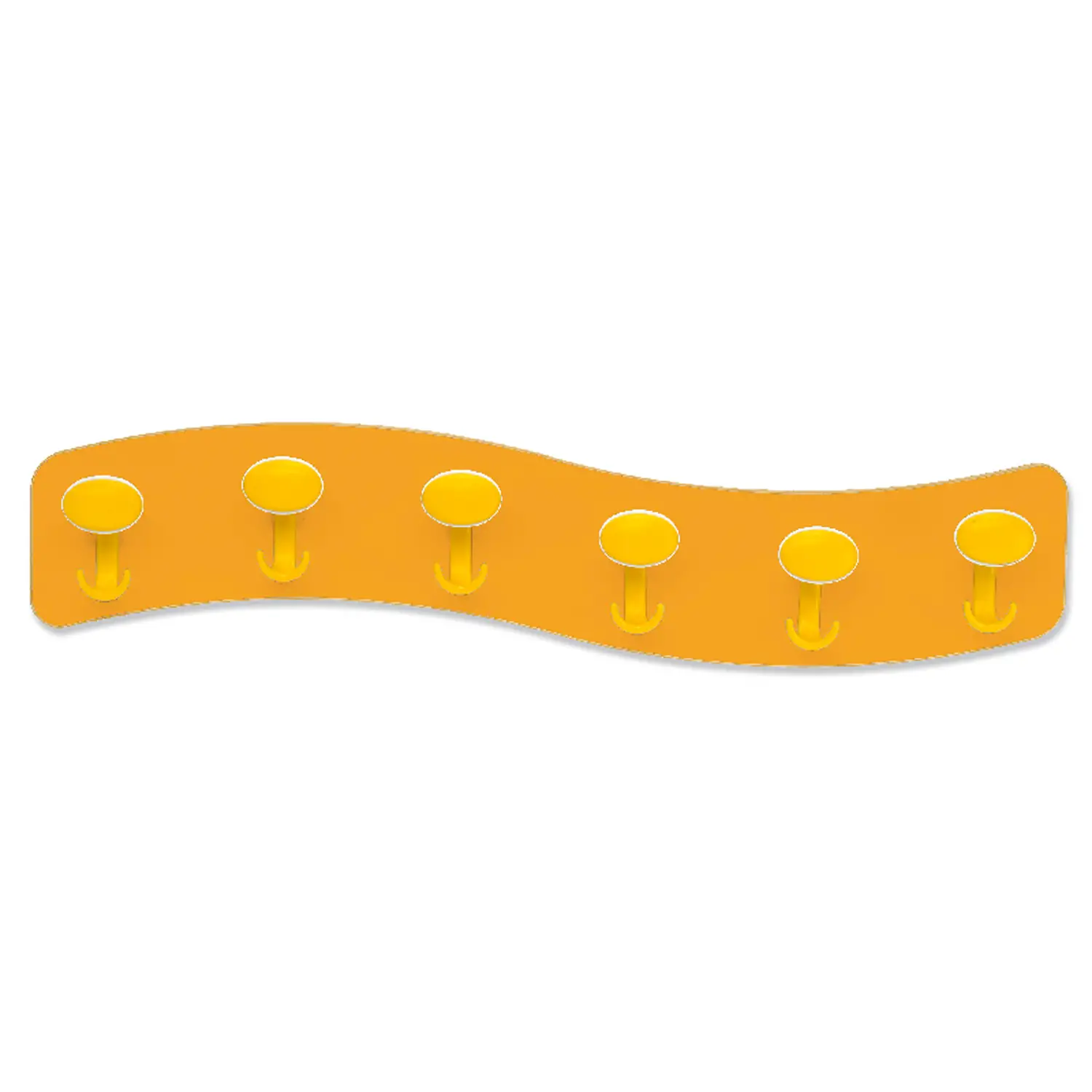 Attaccapanni Scuola Onda 6 Posti Arancio – Appendiabiti da Parete - Accoglienza