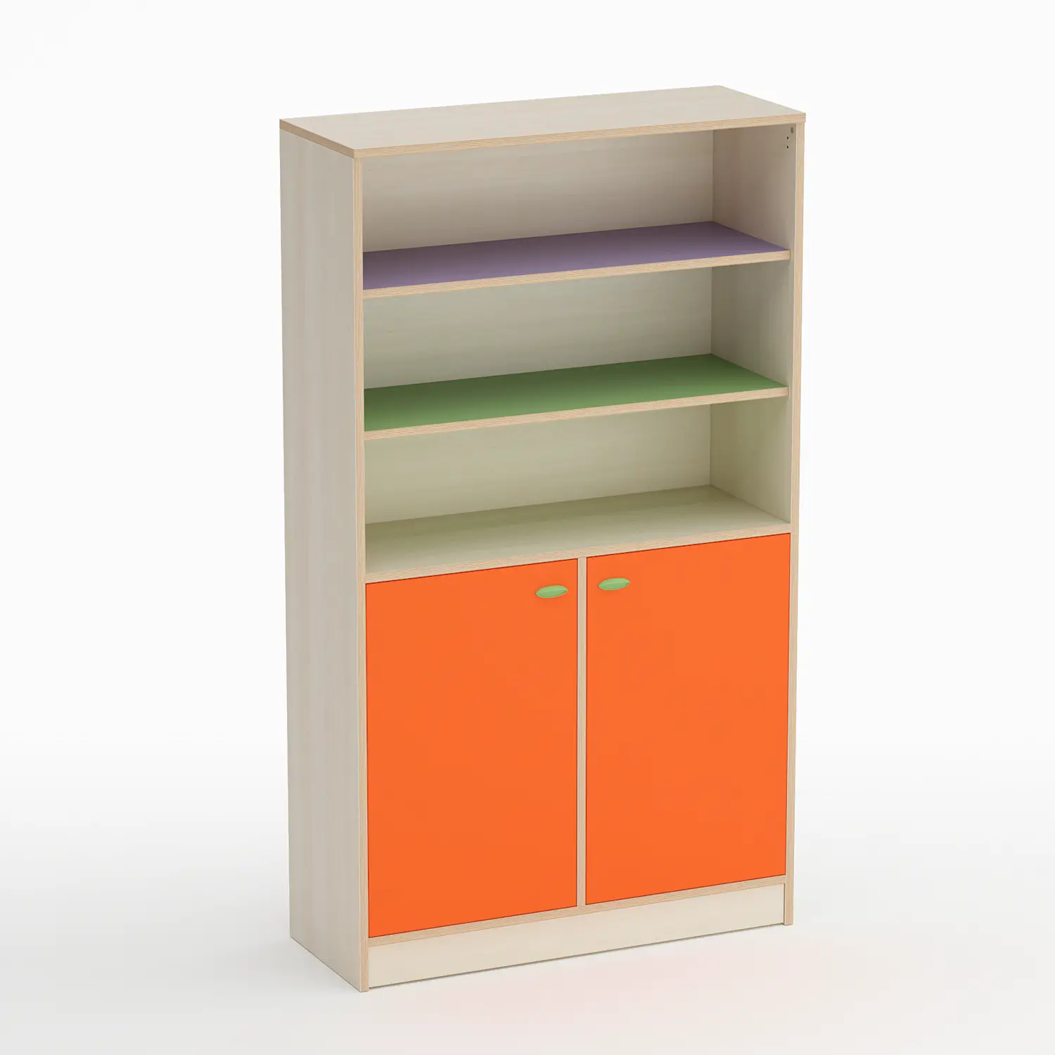 Mobile Scuola Infanzia Forma Armadio 2 Ante Basse Arancio - Conforme CAM - Arredo Nido e Infanzia
