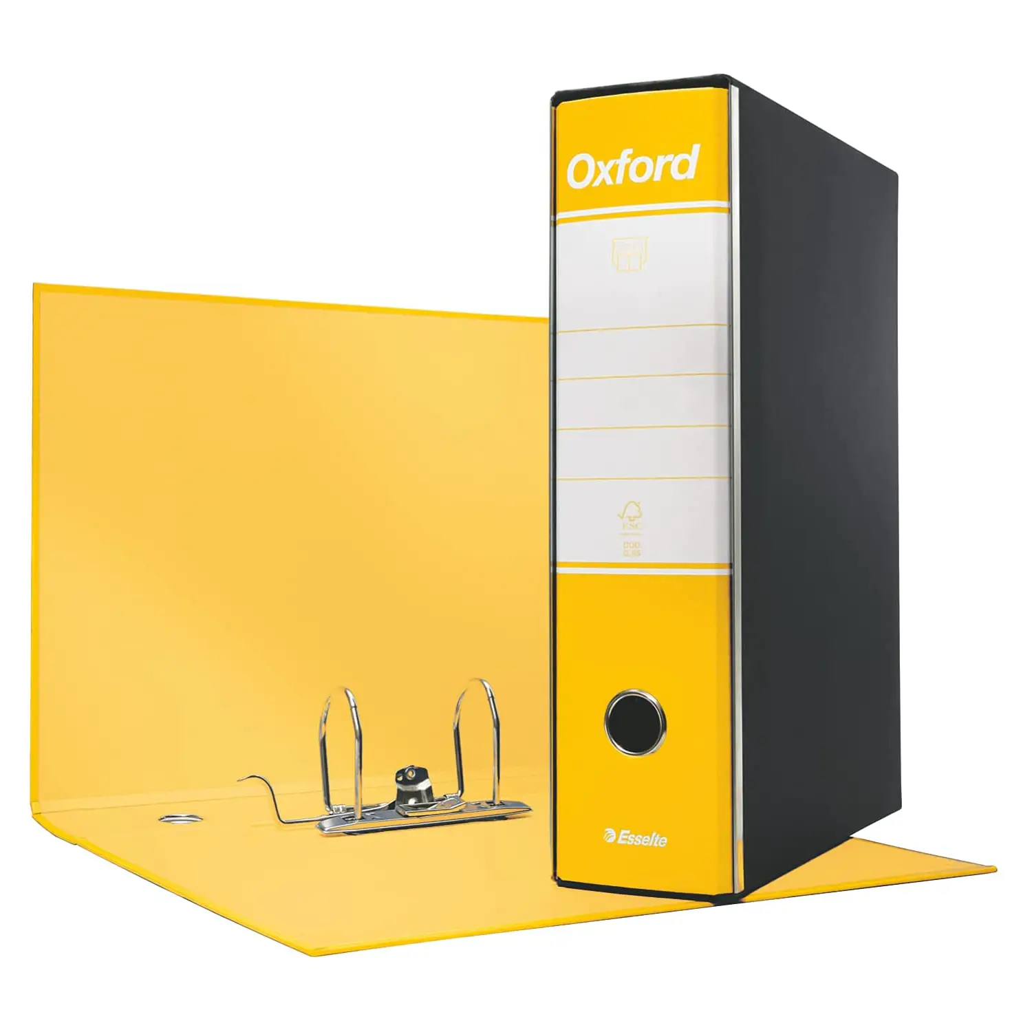 Registratore con Custodia Oxford Giallo - Dorso 8 cm - Formato A4 - Archiviazione