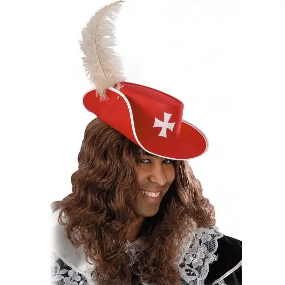 Cappello d'Artagnan in Bifloccato Rosso - accessori