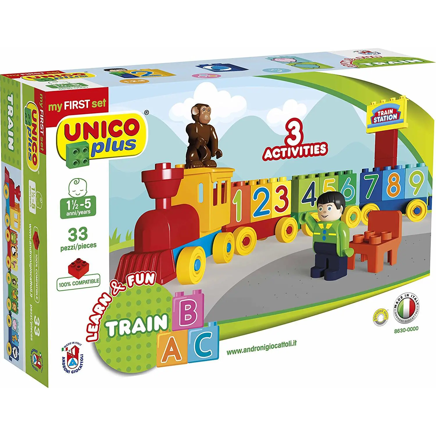 Unico Plus Trenino Pre School – 33 Elementi - Costruzioni in plastica