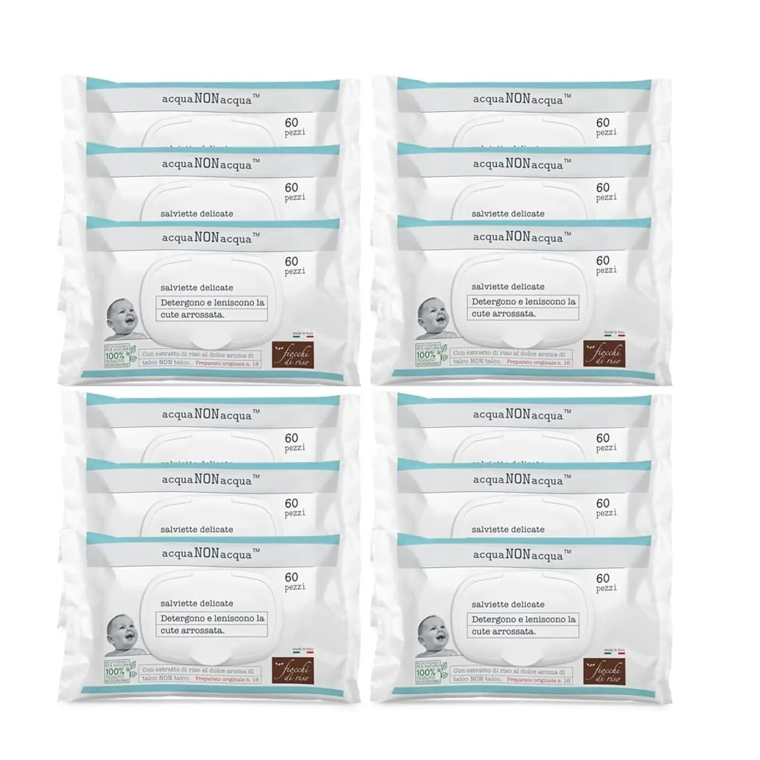 Acqua Non Acqua - Salviette Detergenti 60 Pezzi - igiene