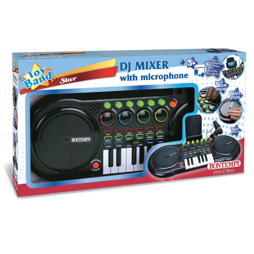 DJ Mixer con 2 Scratch Pads ed Effetti Luminosi – Diventa un Giovane DJ - musicali