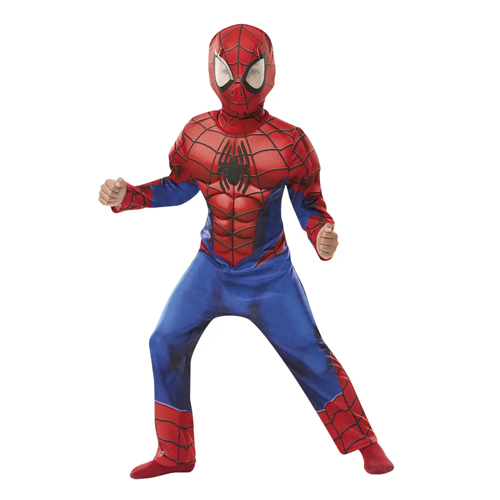 Costume Spider-Man Deluxe per Bambini - Taglia L - 7/8 anni - abiti bambino e bambina