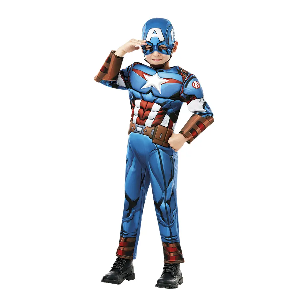 Costume Capitan America Deluxe per Bambini - Taglia M - 5/6 anni - abiti bambino e bambina