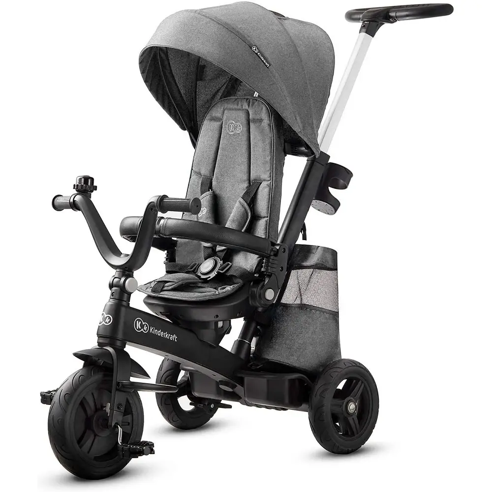 Kinderkraft Triciclo Evolutivo con Maniglione Easytwist Platinum Grey - Tricicli e primi passi