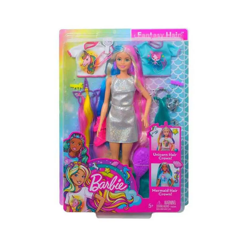 Barbie Fantasy Hair Doll – Trasformazioni Magiche Unicorno e Sirena - collezionabili bambina