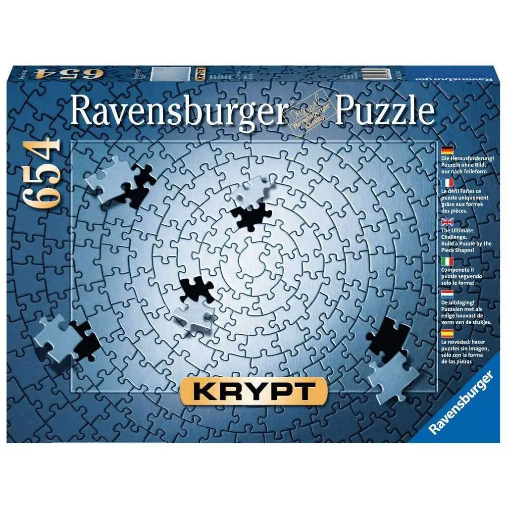 Puzzle Krypt Silver – 654 Pezzi | Sfida Monocromatica Argento - Puzzle in cartone