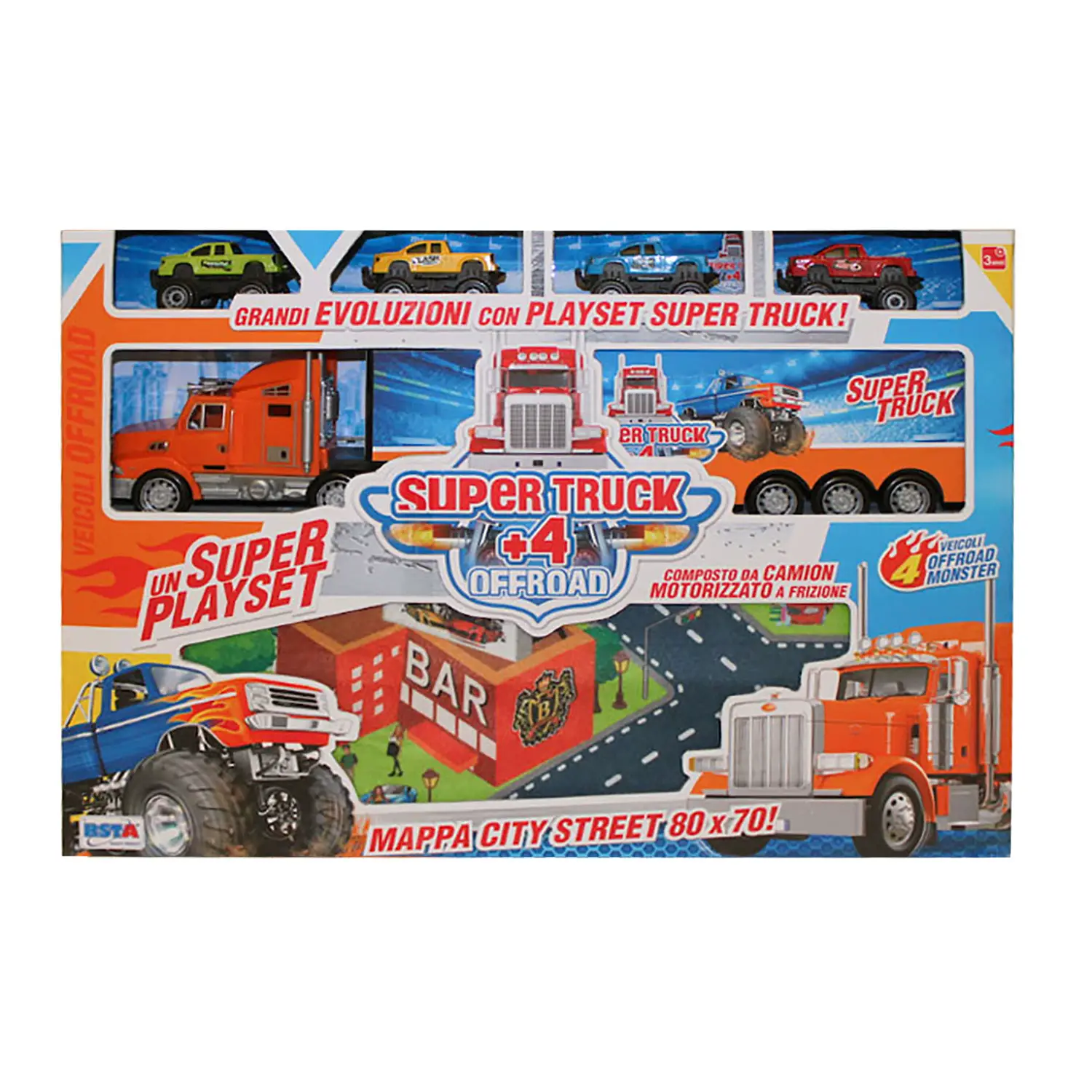 Super Truck Frizione con 4 Pick Up e Mappa Tessuto - play set