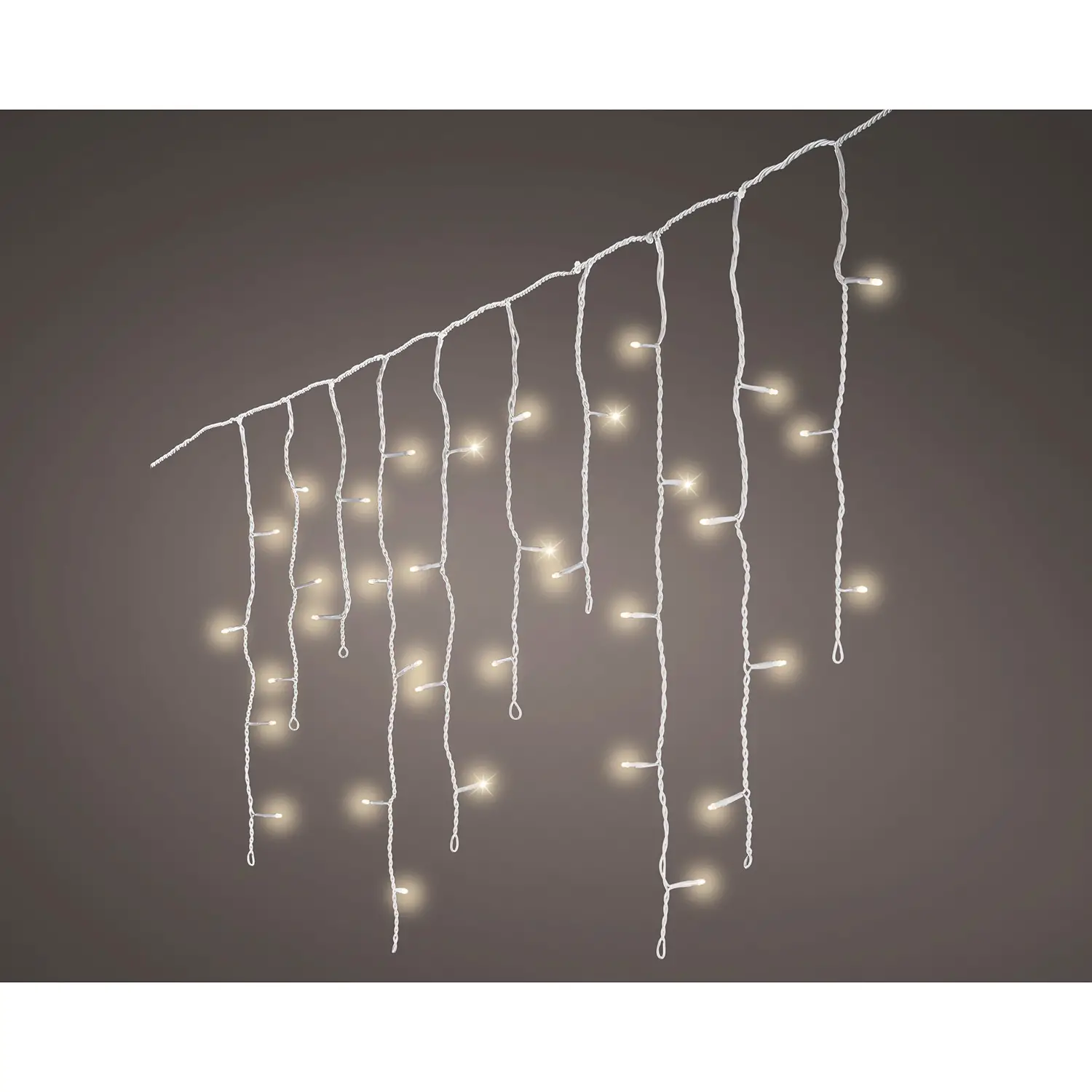 Lumineo Luci Ghiacciolo 175 LED 7,5 m Bianco Caldo - luci