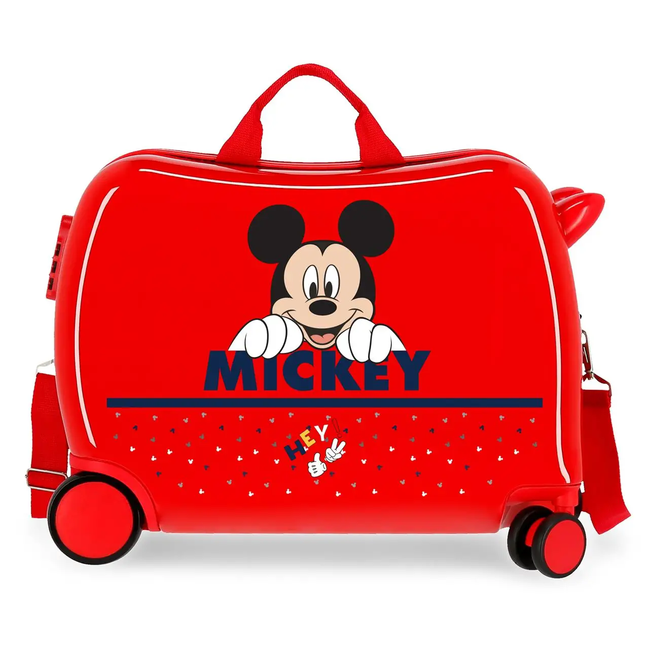 Mickey Happy Trolley Cavalcabile Abs 4 Ruote Rosso - valige e borse da viaggio