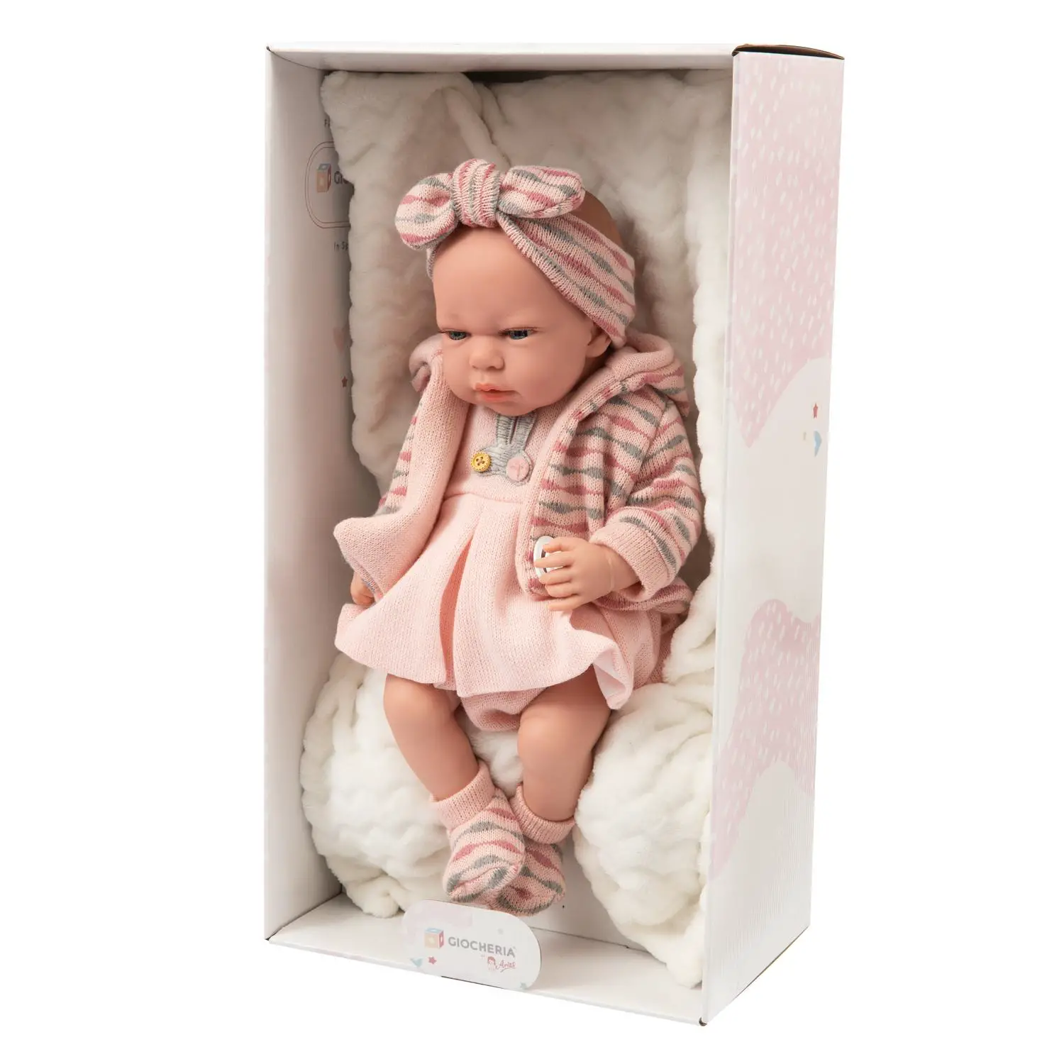 Arias Bambolotto Bebè con Cuscino 40 cm Rosa - Bambole e accessori