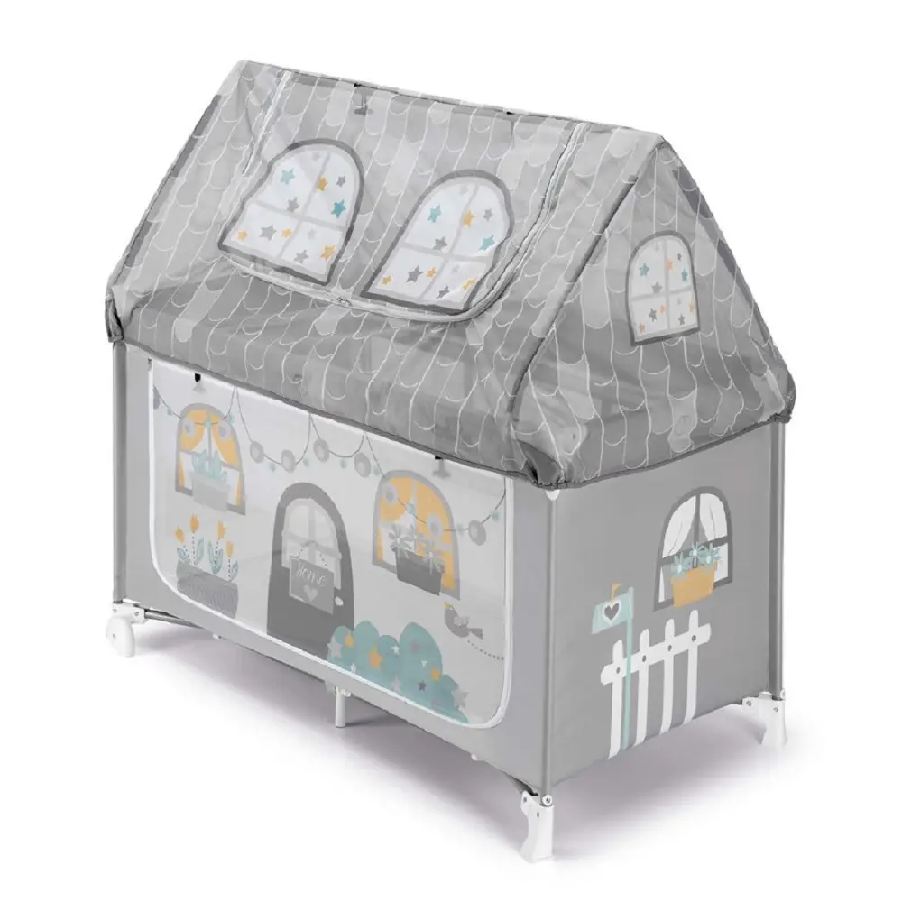 Letto Campeggio Daily Dolci Sogni Grigio con Casetta – Lettino Portatile per Bambini - lettini da viaggio
