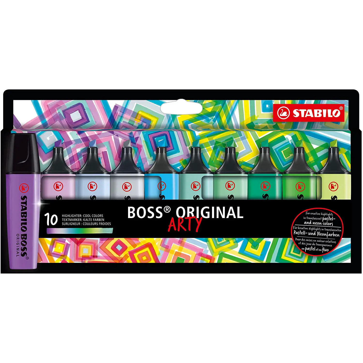 Stabilo Boss Arty 10pcs Wallet Cool – Set Evidenziatori Professionali - Pennarelli