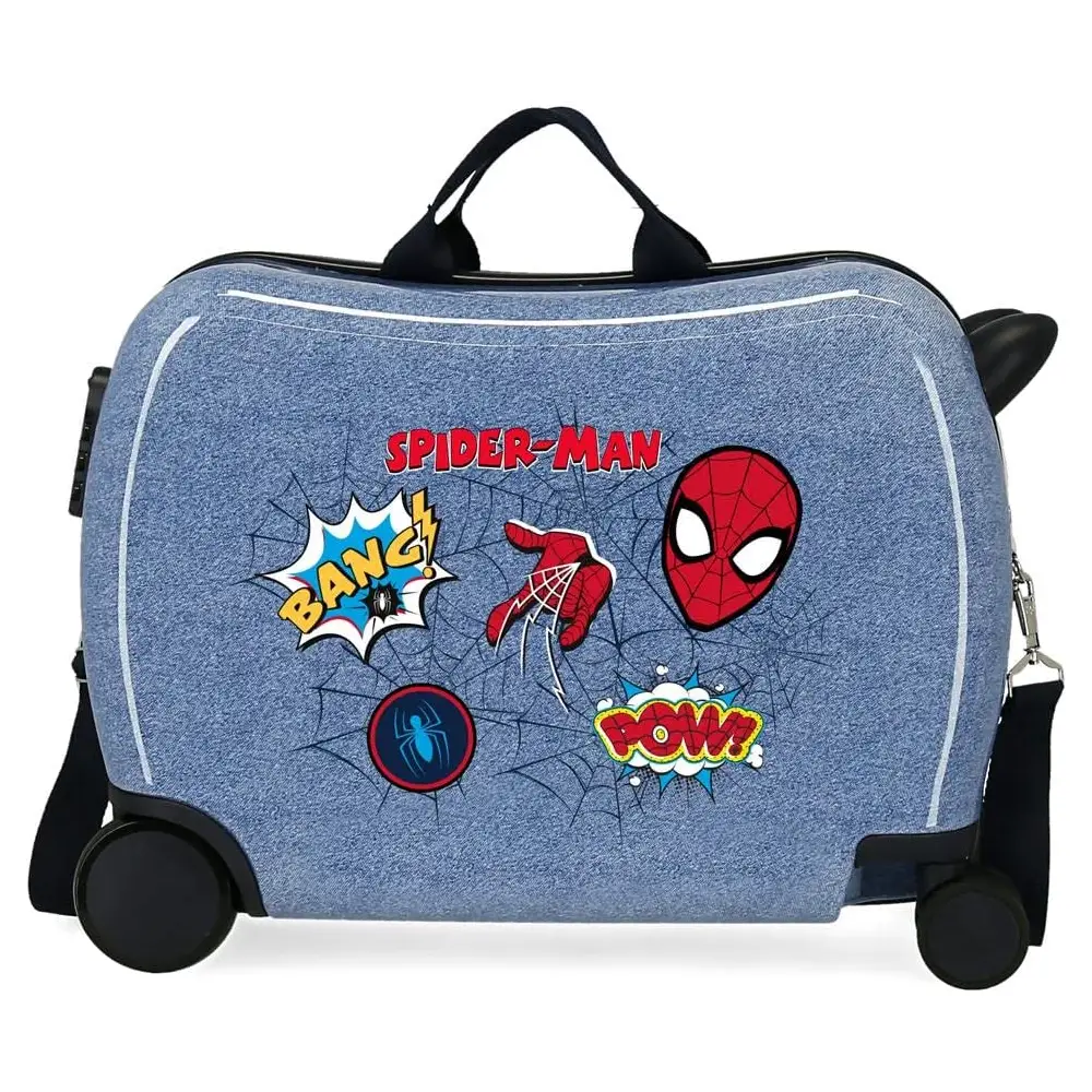 Spiderman Denim Trolley Cavalcabile Abs 4 Ruote - valige e borse da viaggio