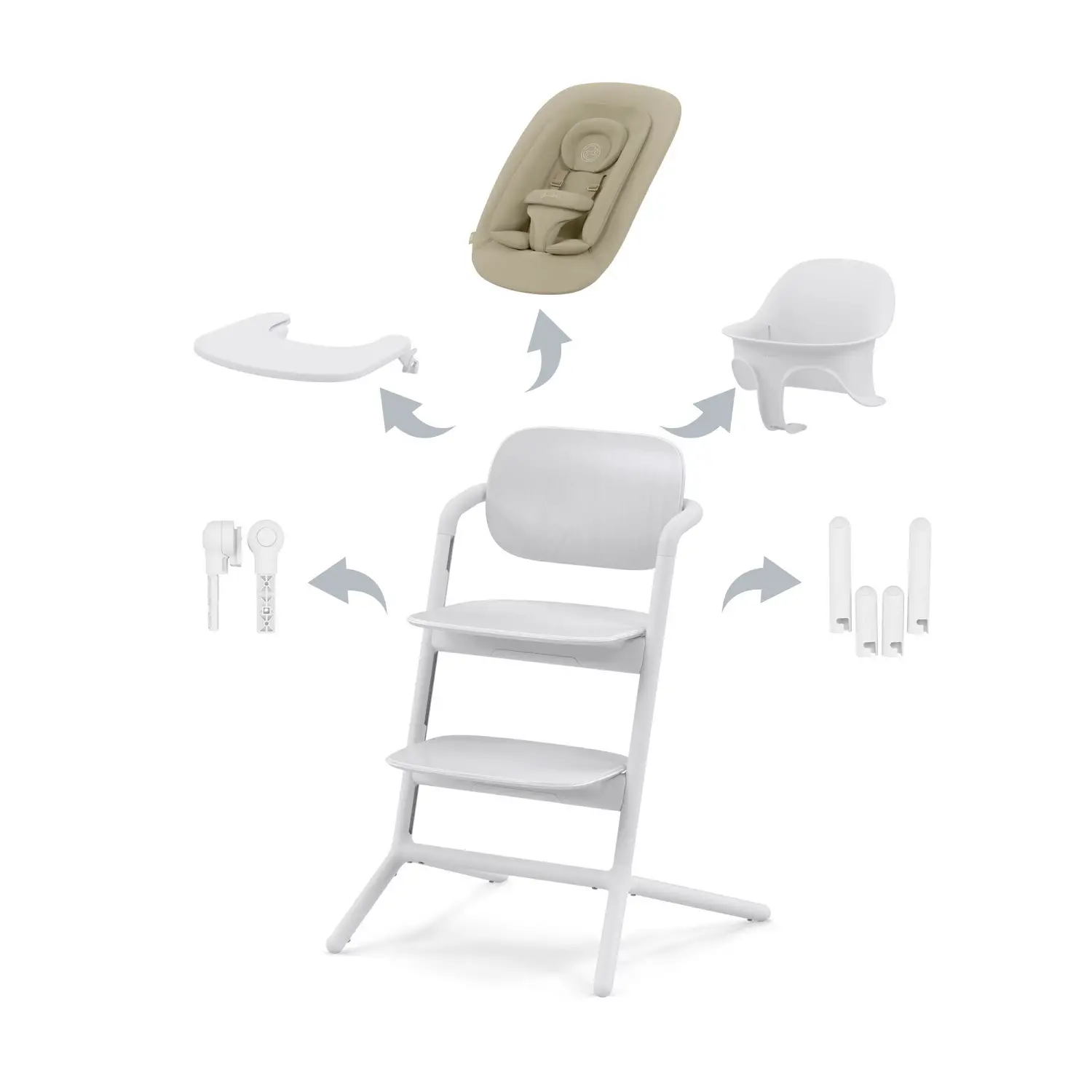 Seggiolone Lemo Set 4in1 All White Cybex - seggioloni