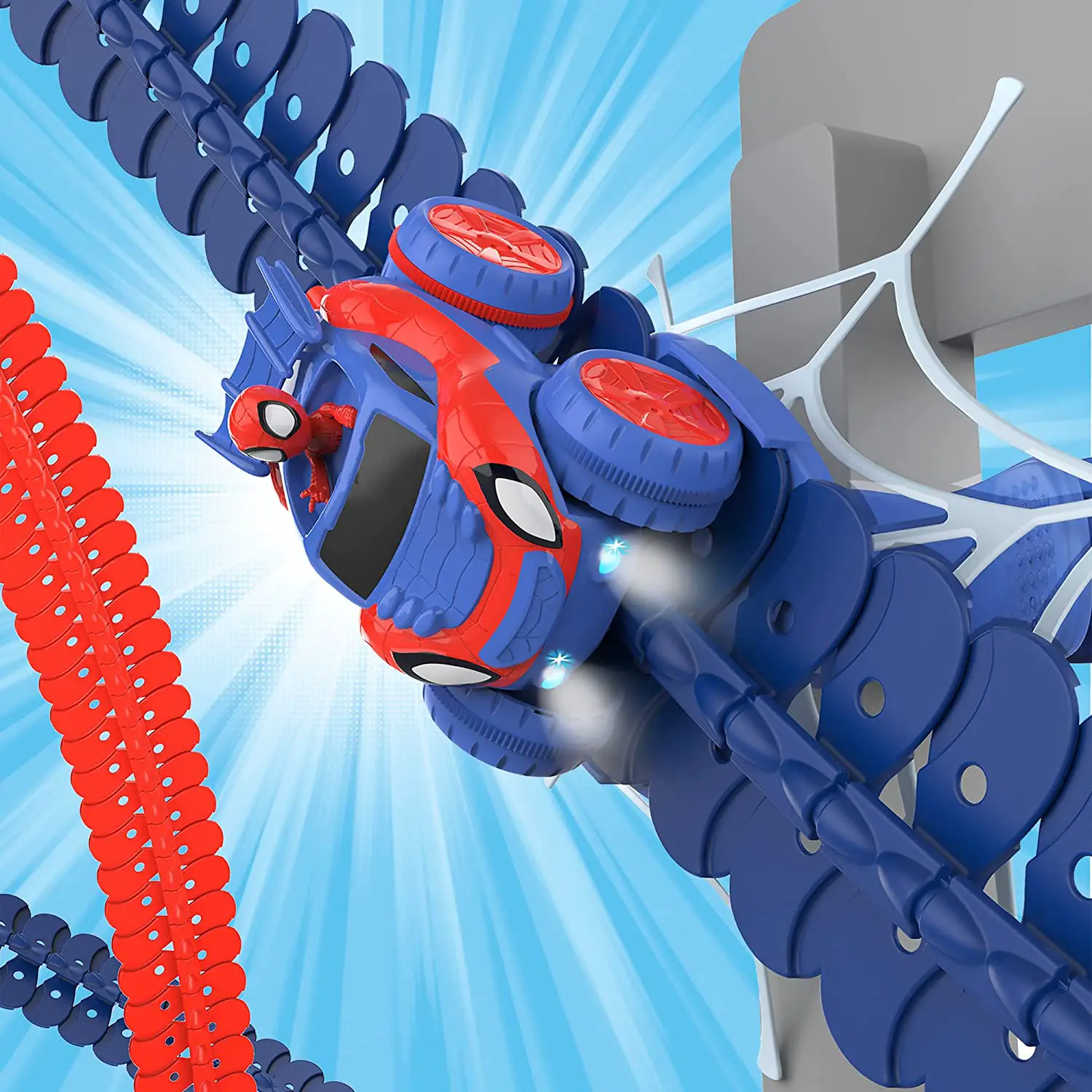 Spidey Flextreme Set - 4.4 m di pista, 184 pz, 1 auto spidey, batterie incluse - Veicoli, garage e piste