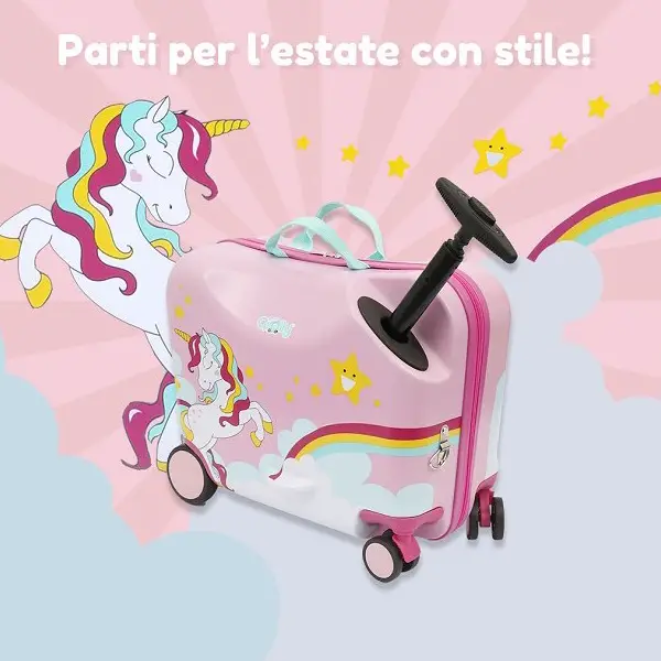Giolly Trolley Cavalcabile Unicorno - valige e borse da viaggio
