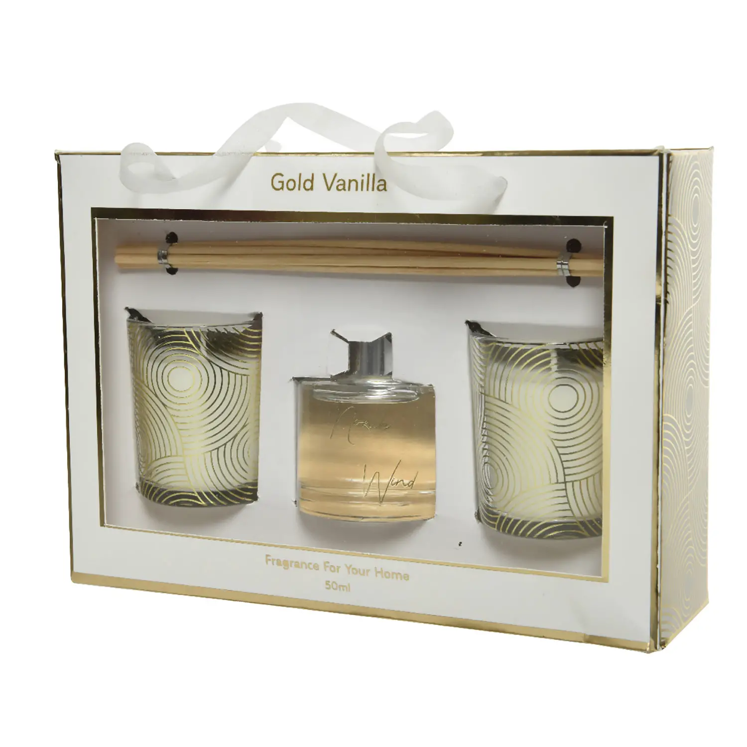 Gift Set Profumo Ambiente con 2 Candele Gold Vanilla - addobbi casa