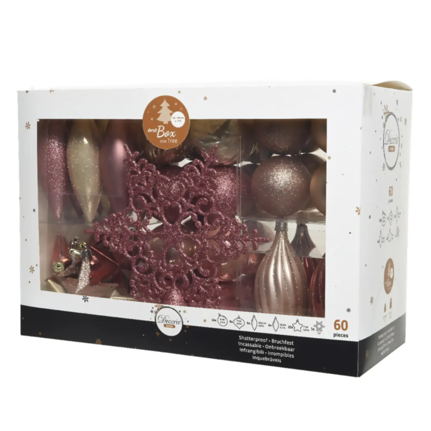 Box 60 Sfere di Natale - Velvet Pink - addobbi albero