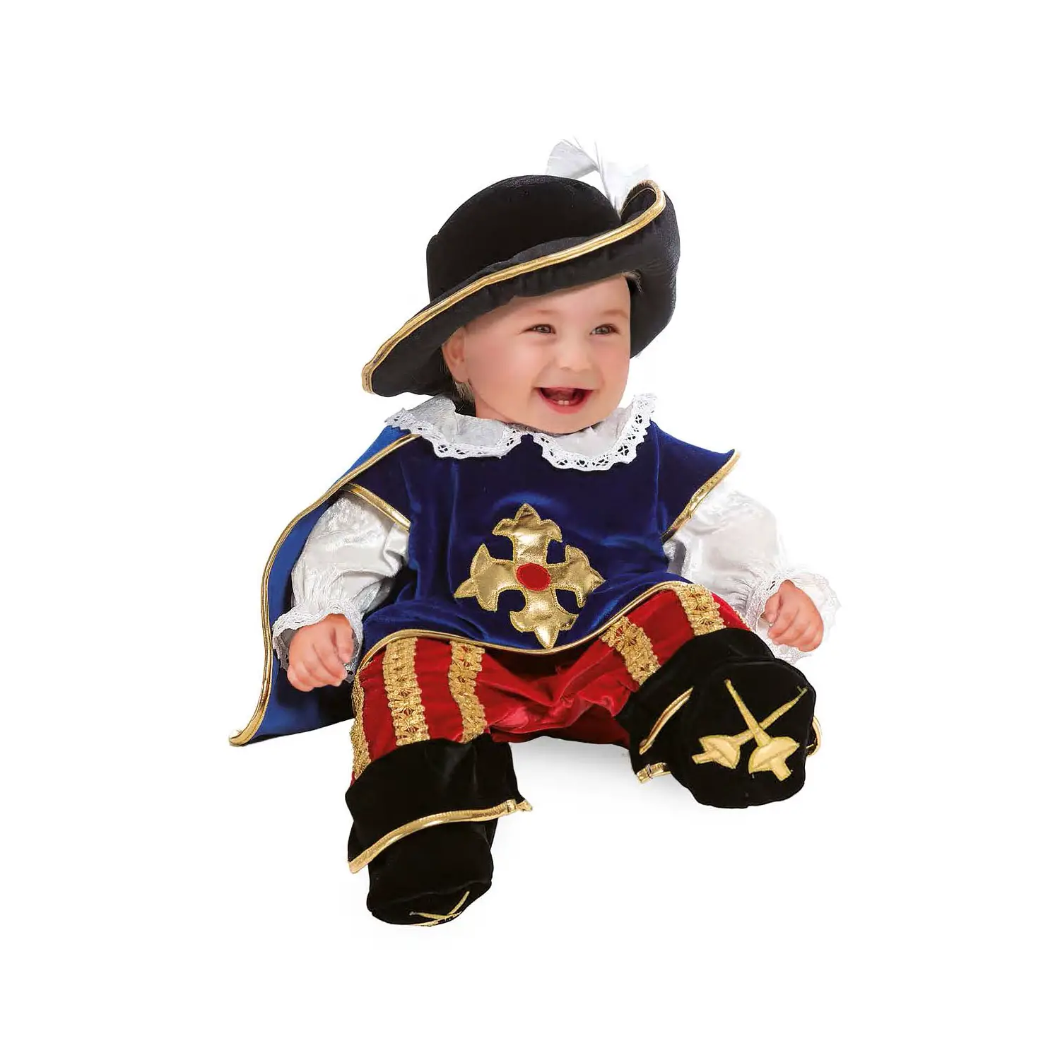 Costume Piccolo Moschettiere Superbaby - Taglia 3/6 Mesi - abiti bambino e bambina