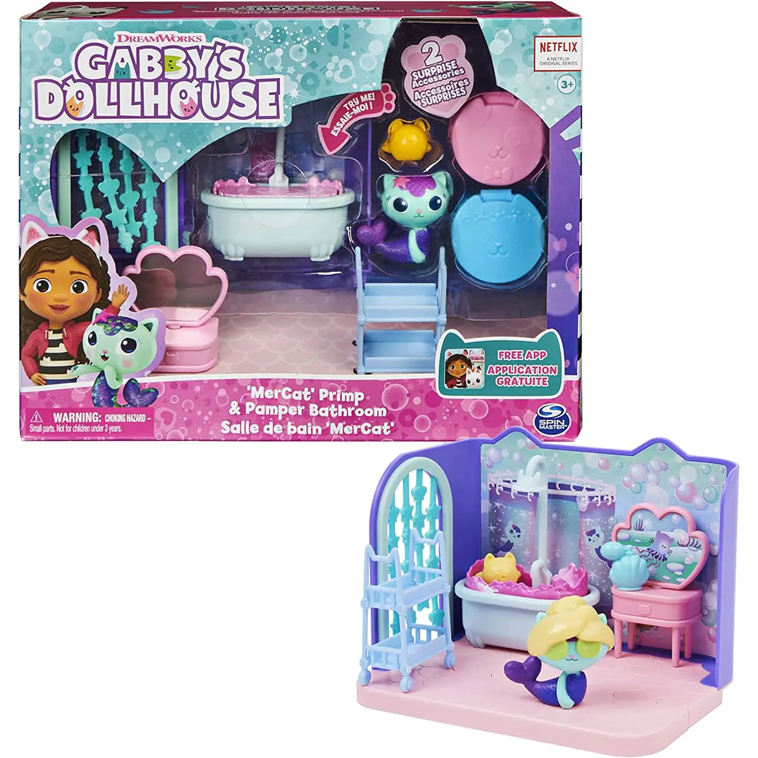 Gabby's Dollhouse – Le Stanze della Casa: Bagno - collezionabili bambina