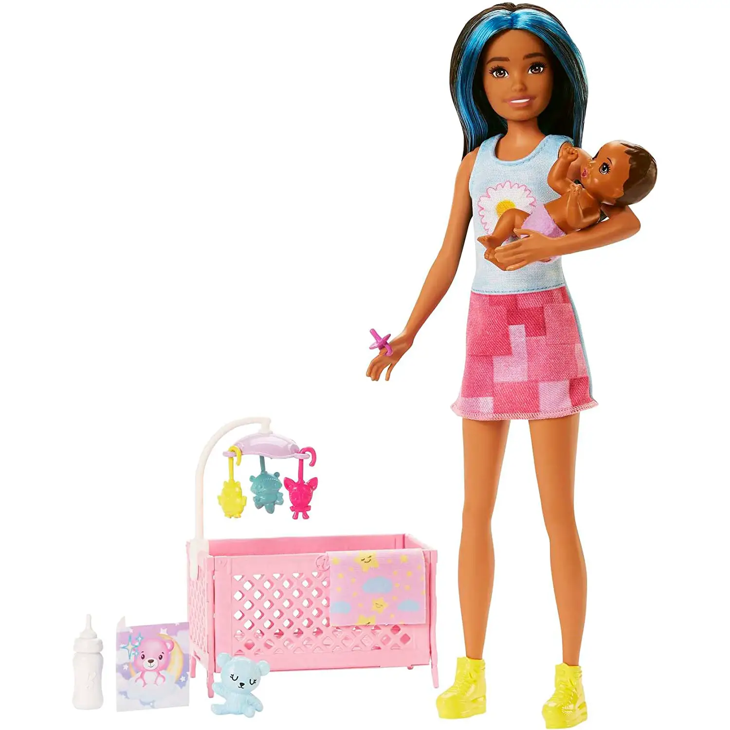 Barbie Skipper Babysitter Nanna 2 Playset con Skipper Bambola Bebe' e Accessori a Tema Hjy34 - collezionabili bambina