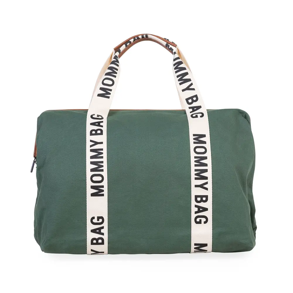 Mommy Bag Borsa Fasciatoio con Materassino – Tela Verde Childhome - borse e zaini