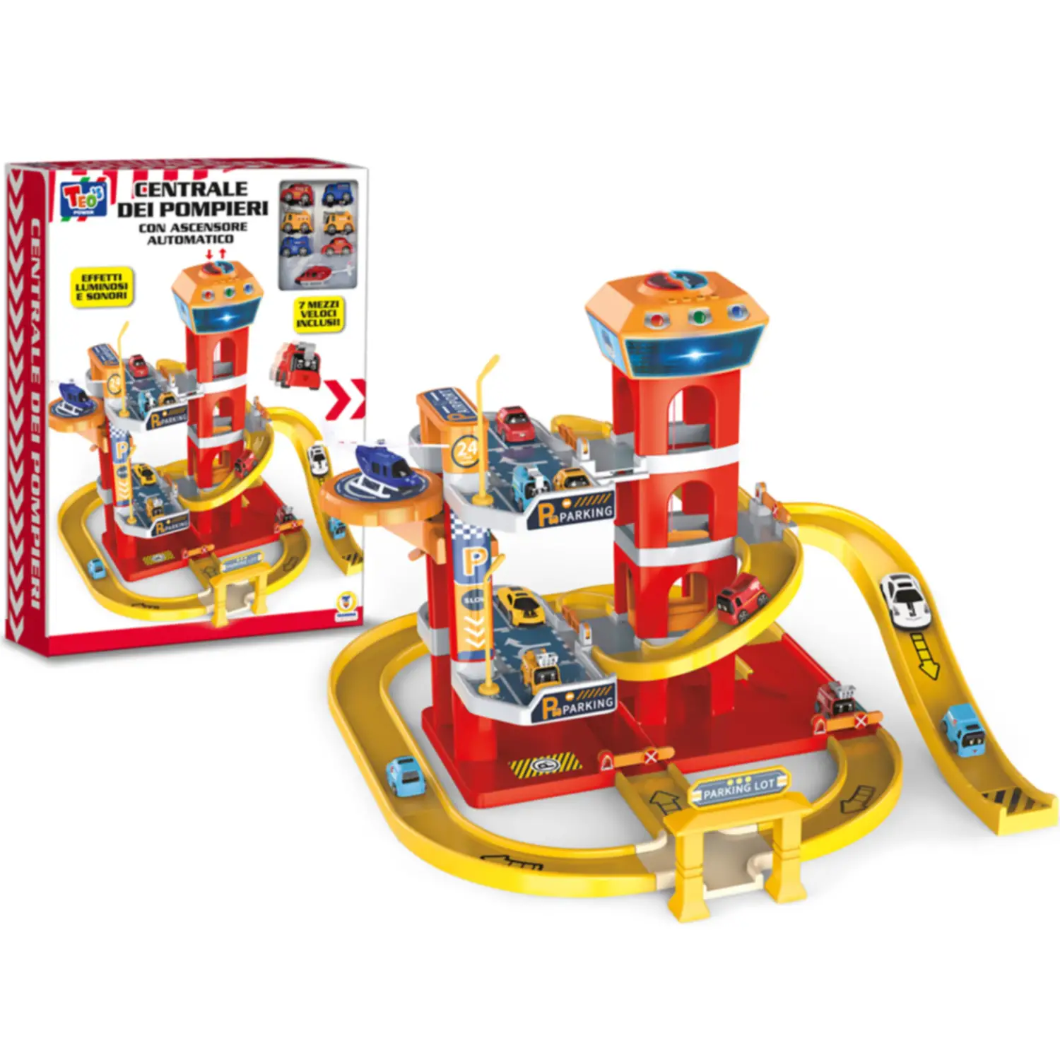 Teo'S - Centrale Dei Pompieri Luci E Suoni 7 Mezzi Inclusi - Veicoli, garage e piste